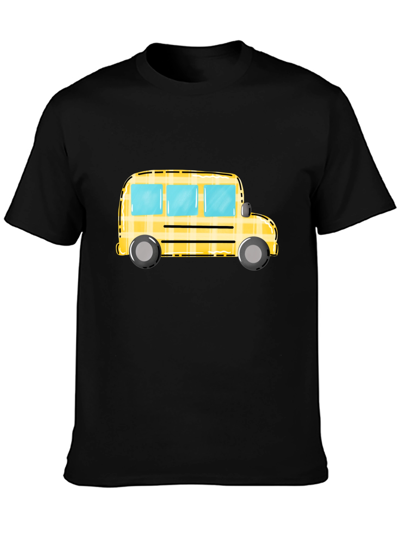 School Bus Graphic Tee - Black Unisex T-Shirt - 3
