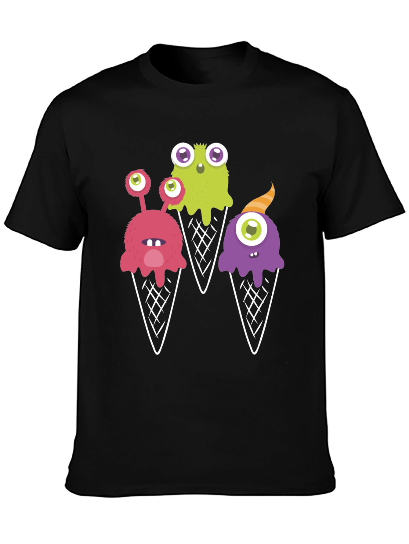 Black Monster Ice Cream T-Shirt - Fun Graphic Tee view 3