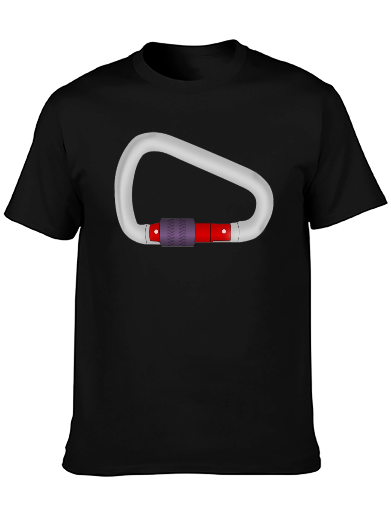 Black Carabiner Graphic Tee - Black Cotton T-Shirt view 3