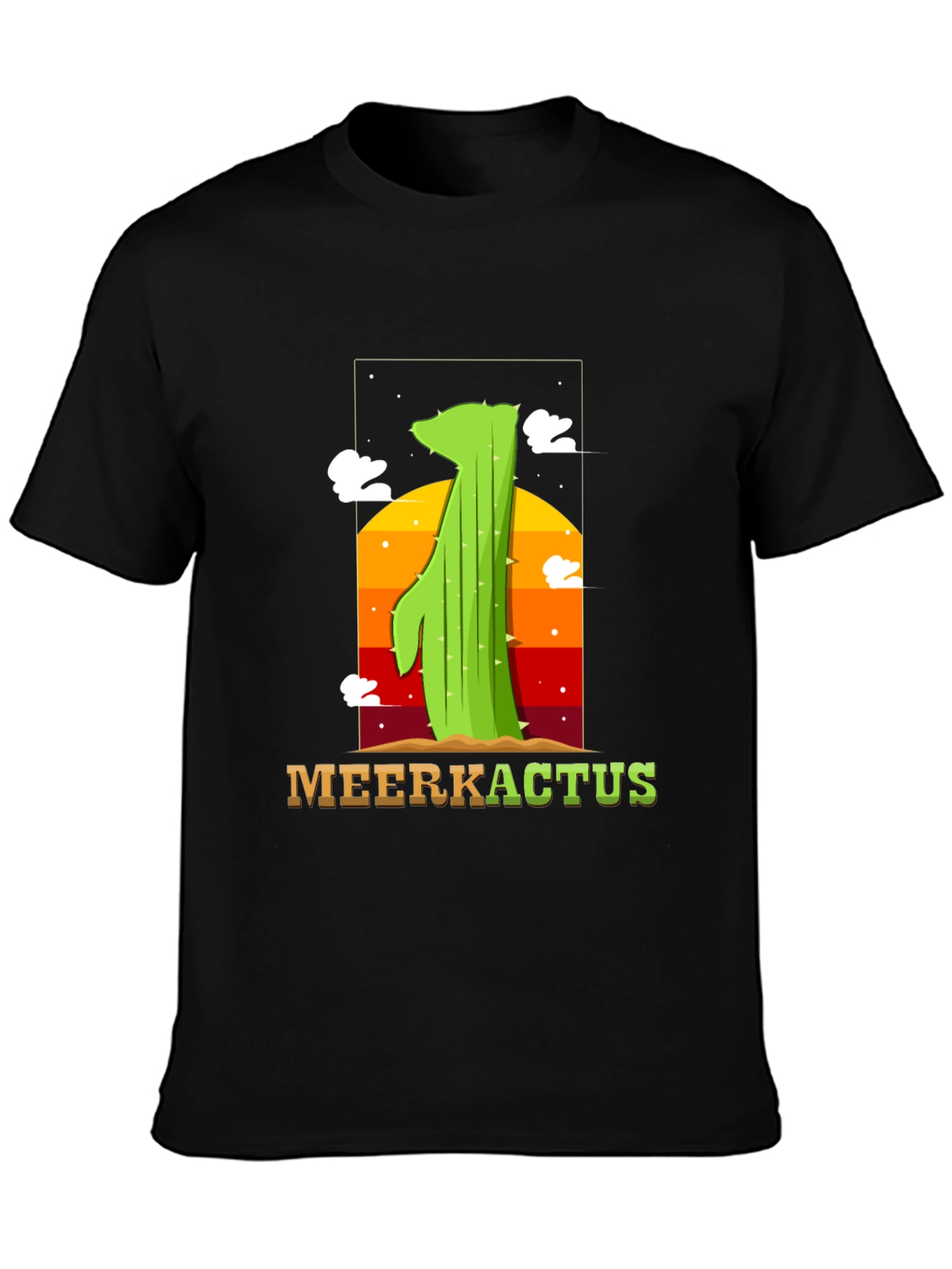 Black MeerKactus Graphic Tee - Desert Sunset Style view 3