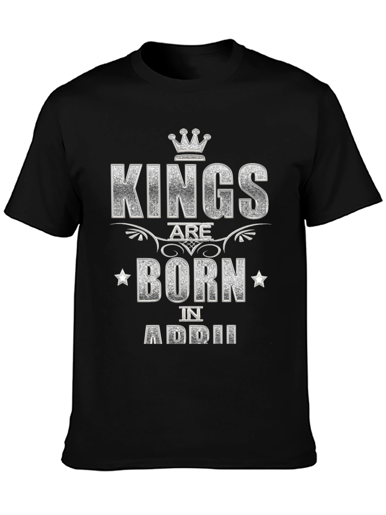 Black Kings Are Born In April Black T-Shirt view 3