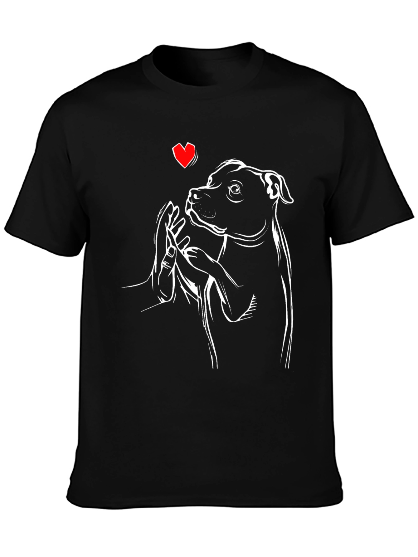 Black Dog Lover T-Shirt - Heart & Paw Design view 3