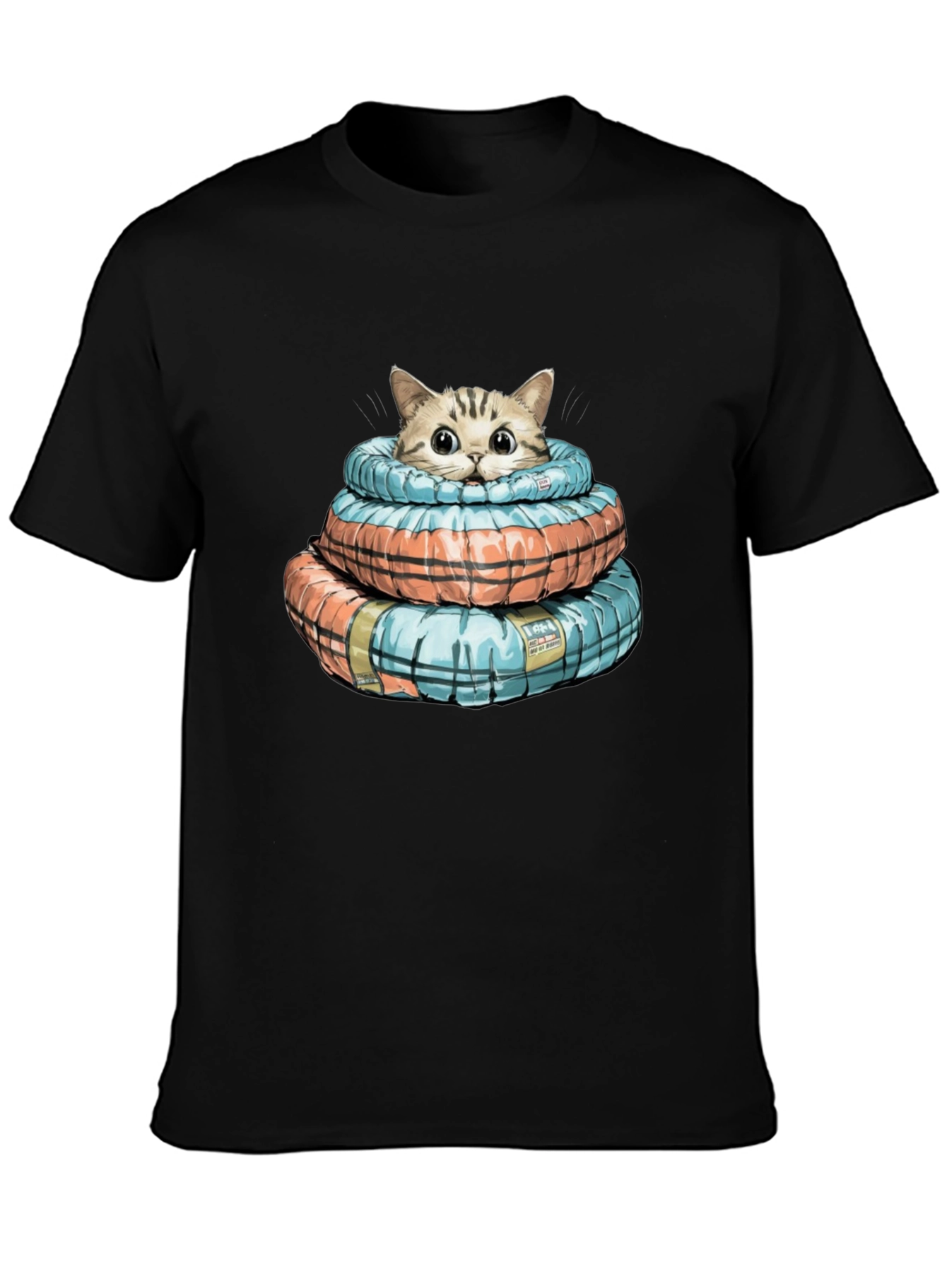 Black Cat in Life Preserver T-Shirt view 3