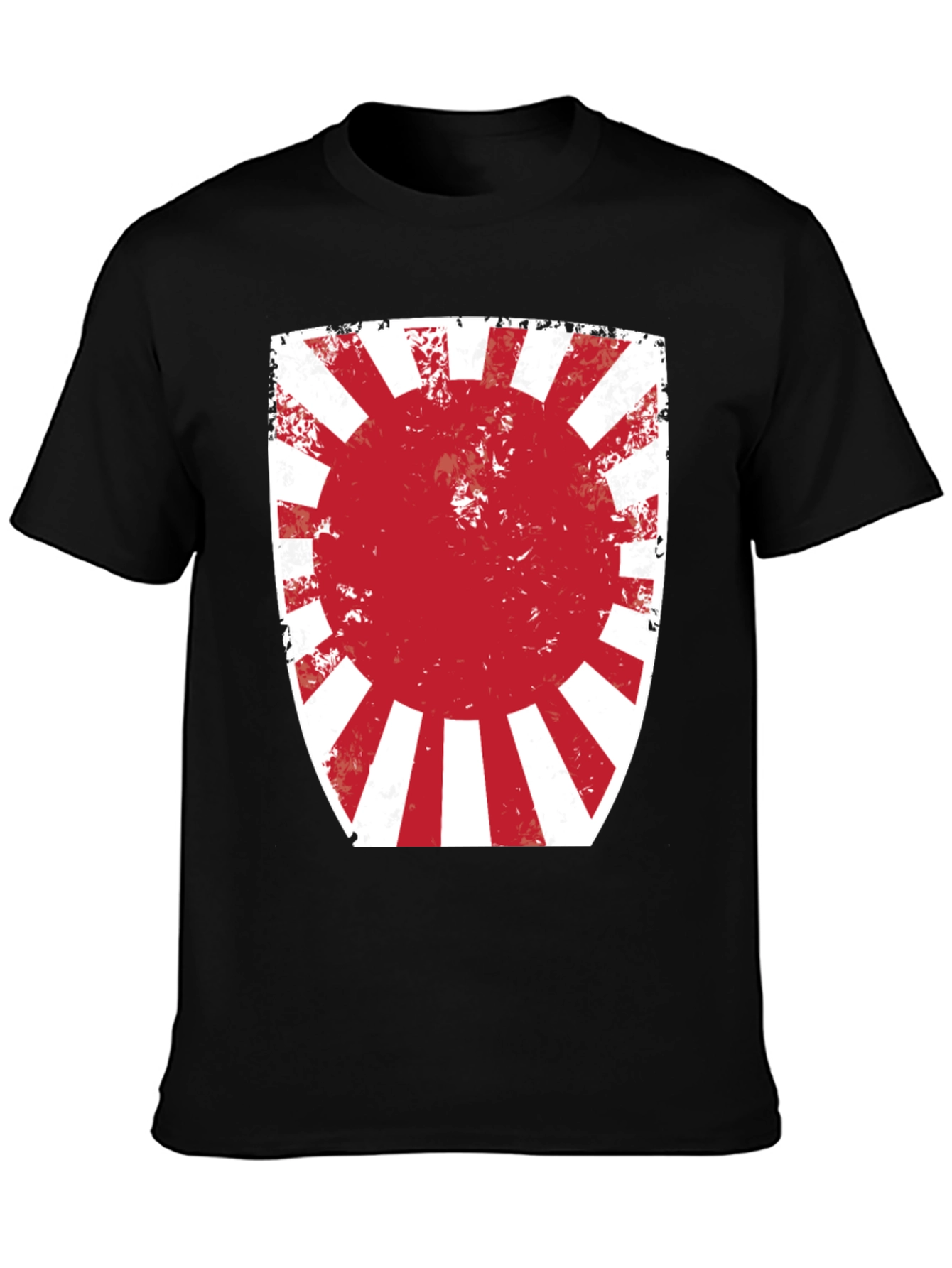 Black Rising Sun Graphic Tee - Distressed Print view 3