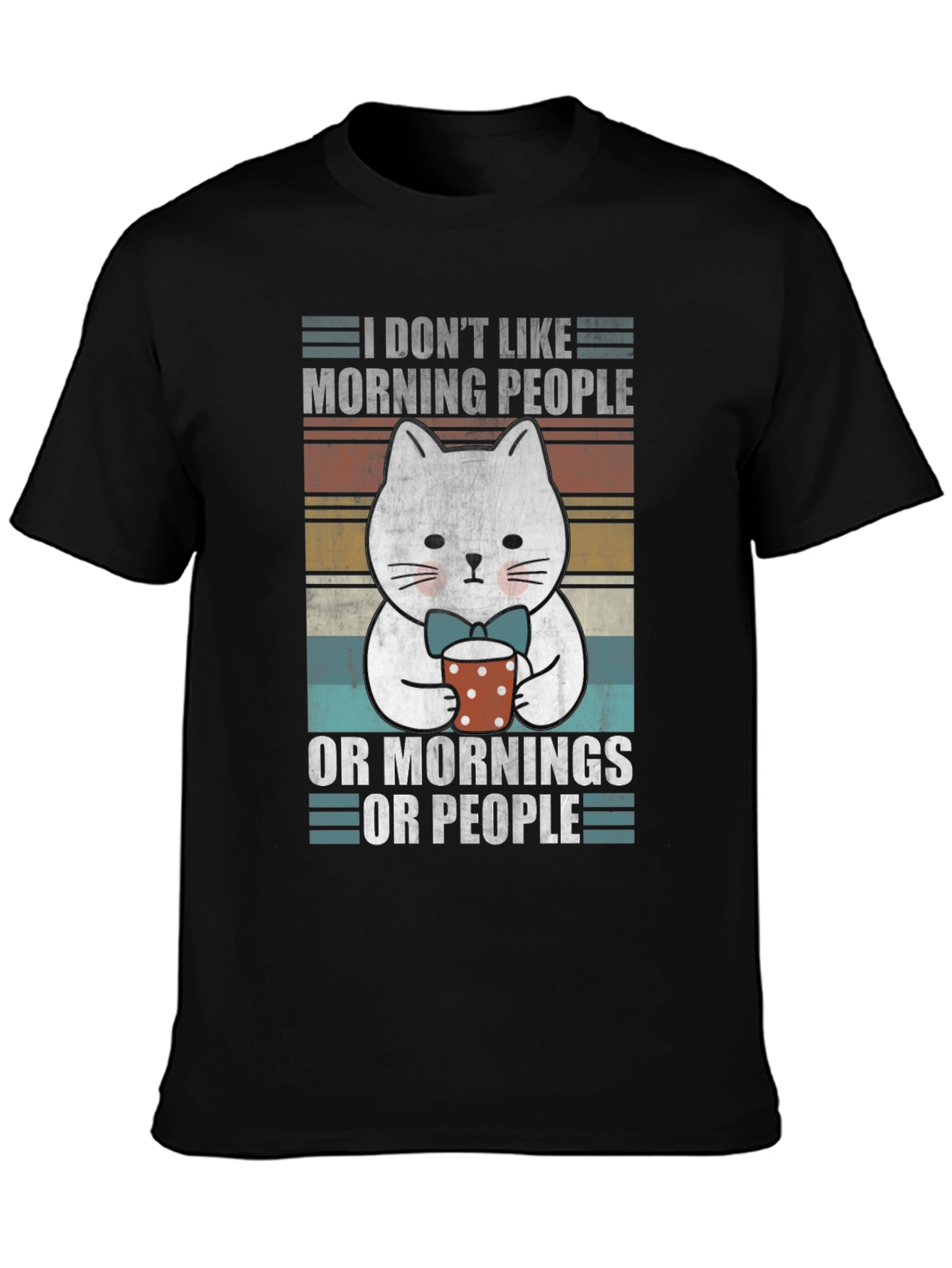 Black I Don't Like Morning People T-Shirt view 3
