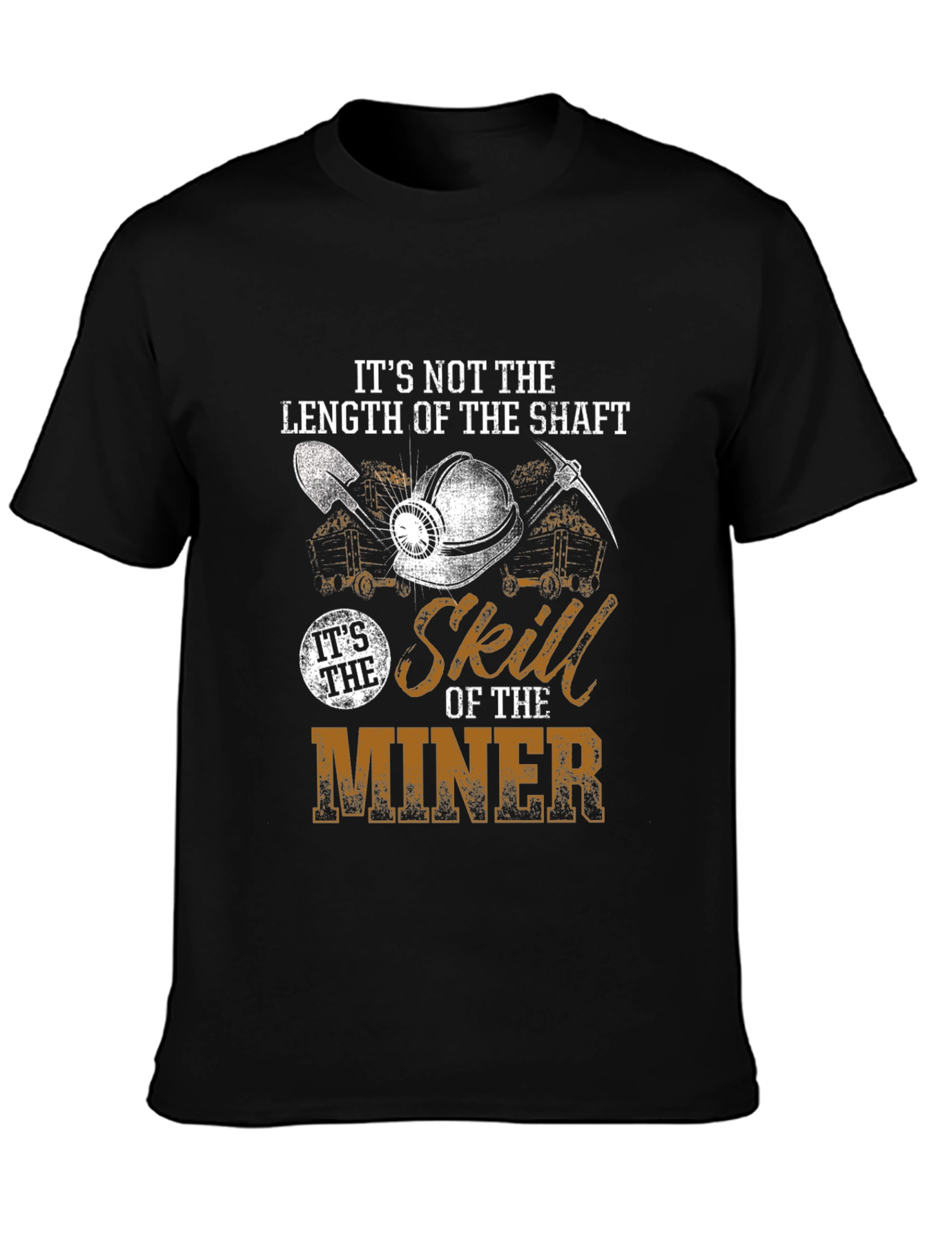 Black Miner Skill Graphic T-Shirt - Length of the Shaft view 3