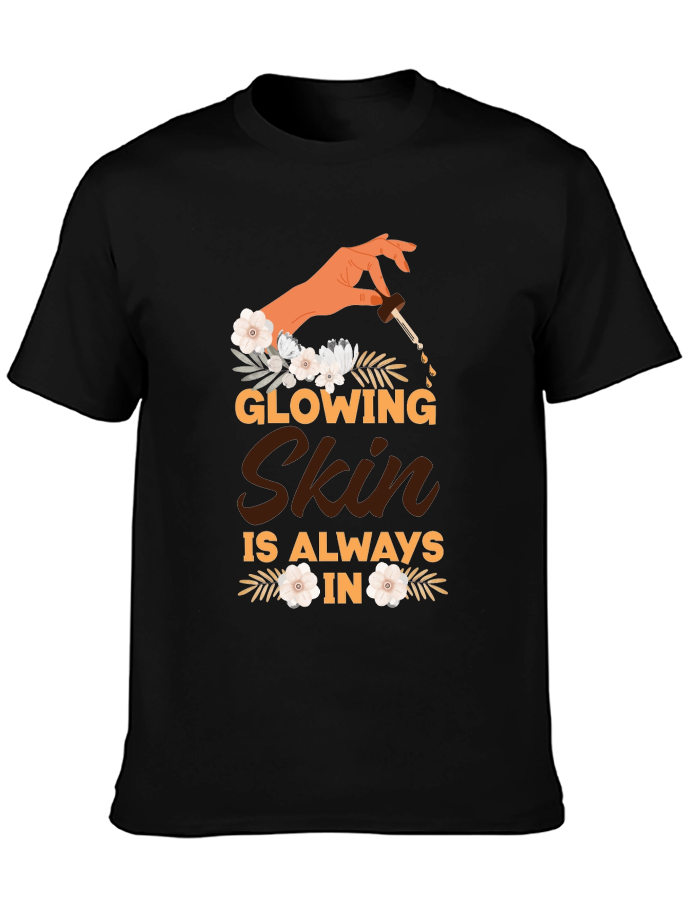 Black Glowing Skin Graphic Tee - Unisex Black T-Shirt view 3