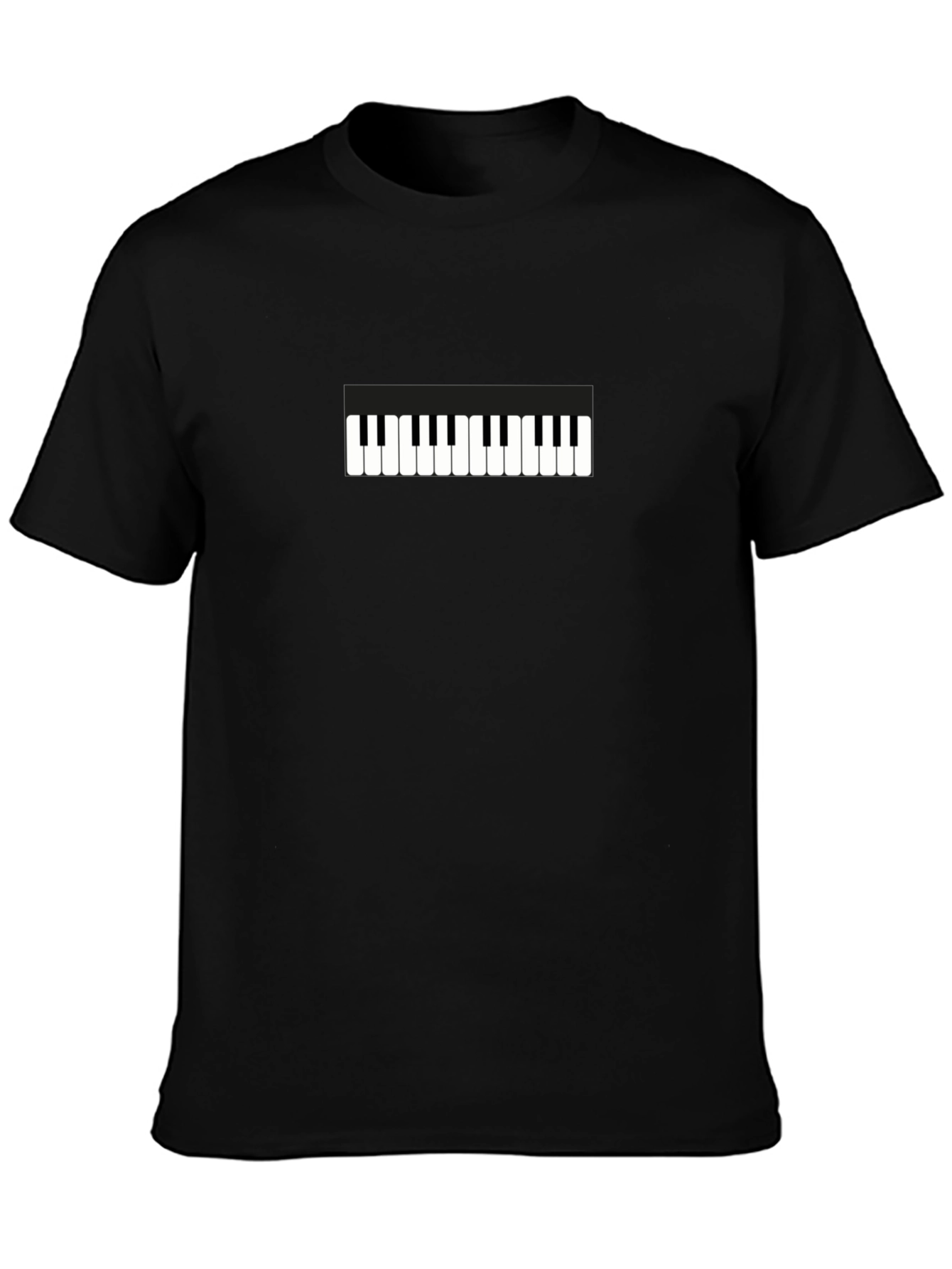 Black Piano Keys Graphic Tee - Black Unisex T-Shirt view 3