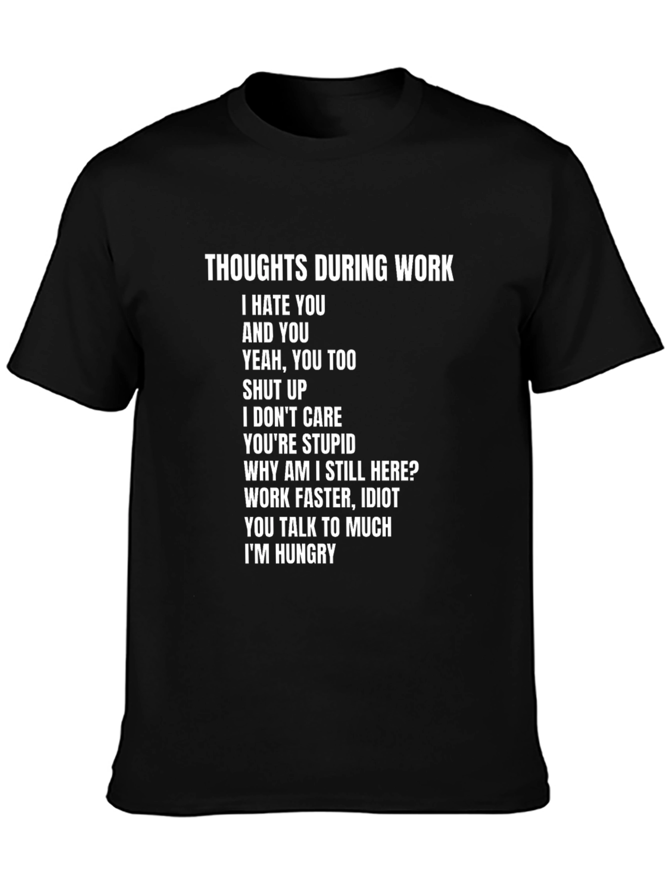 Black Thoughts During Work Graphic T-Shirt view 3