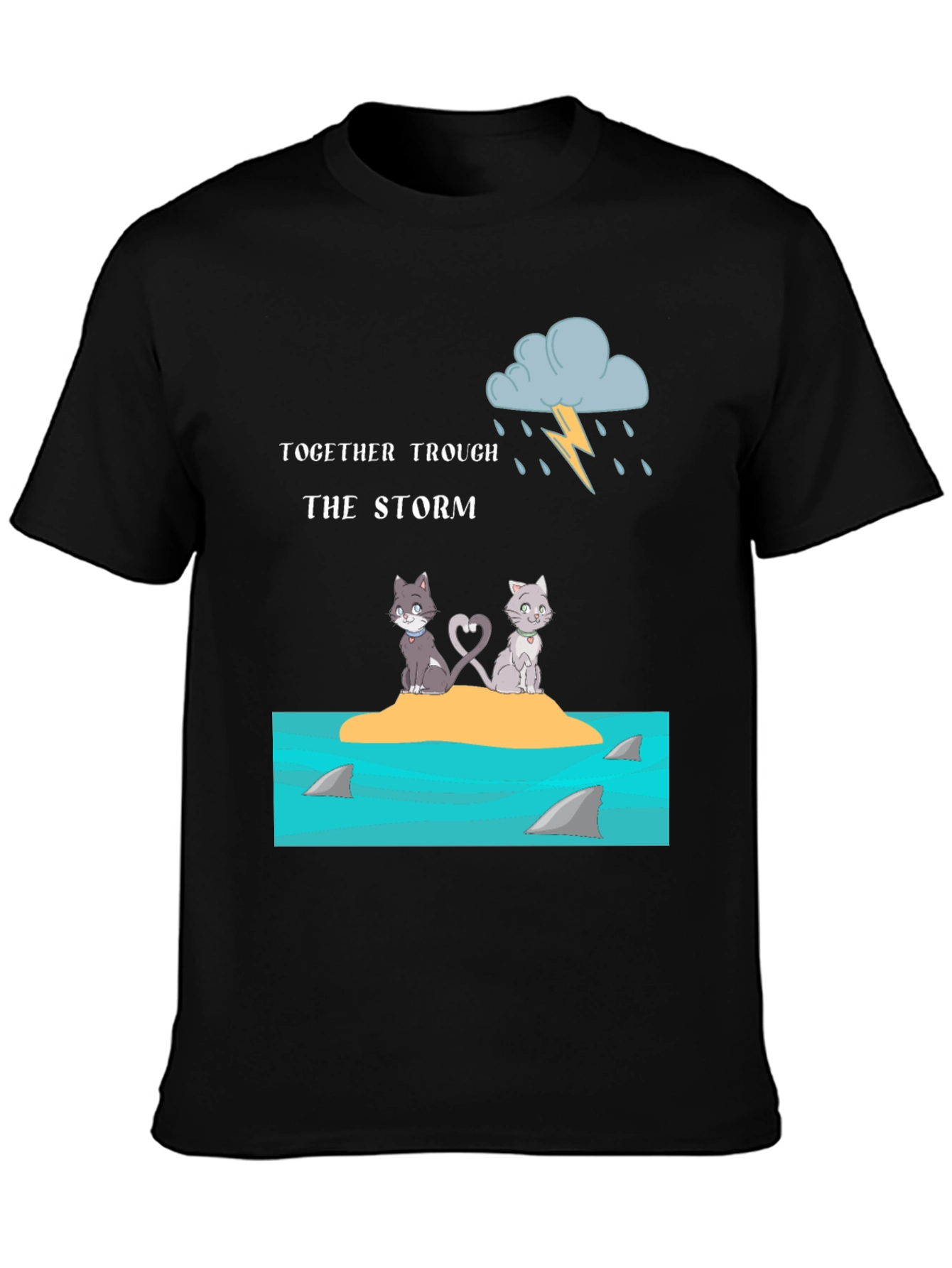 Black Together Through the Storm Graphic Tee view 3