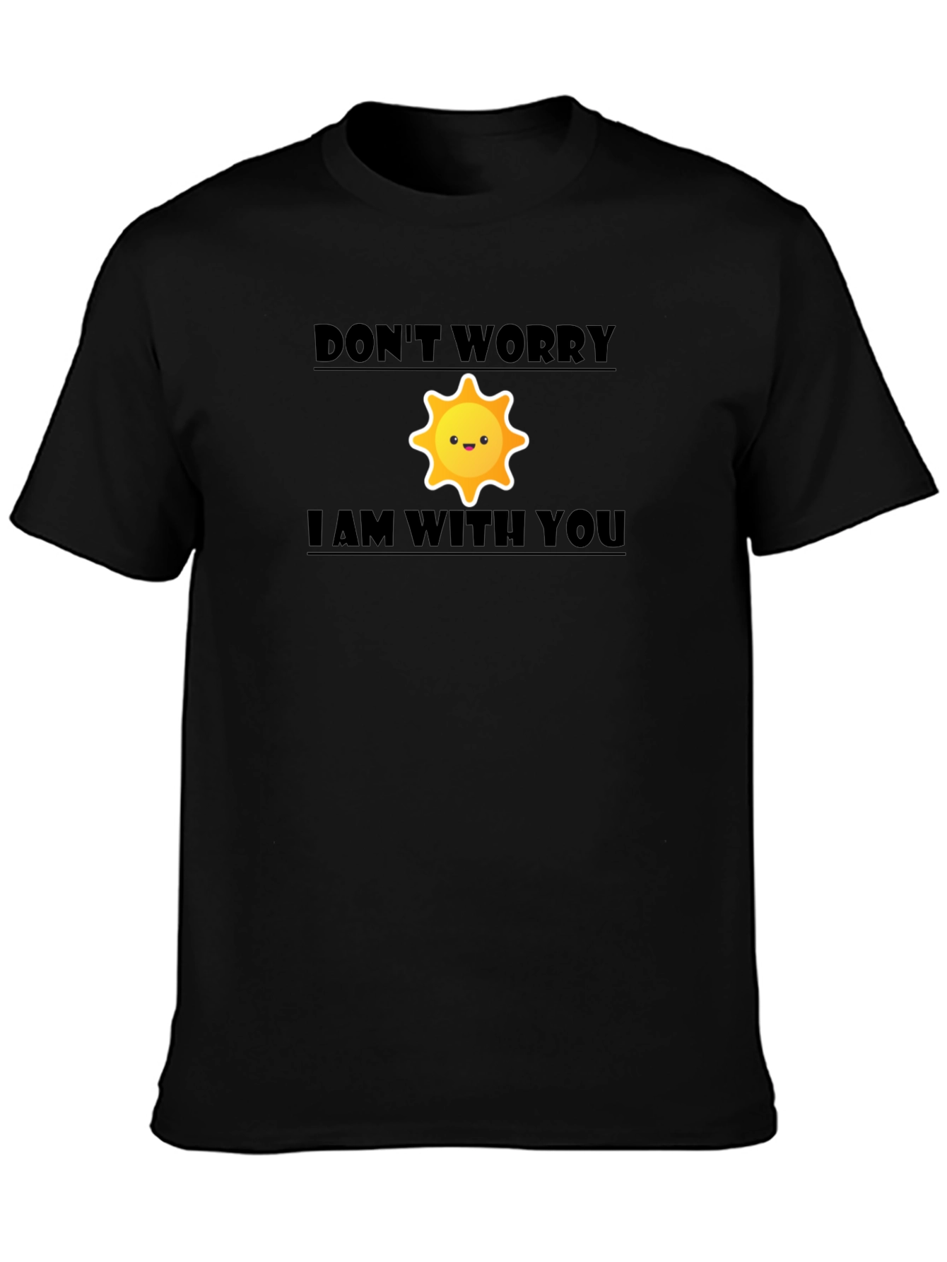Black Don't Worry, I Am With You Graphic T-Shirt view 3