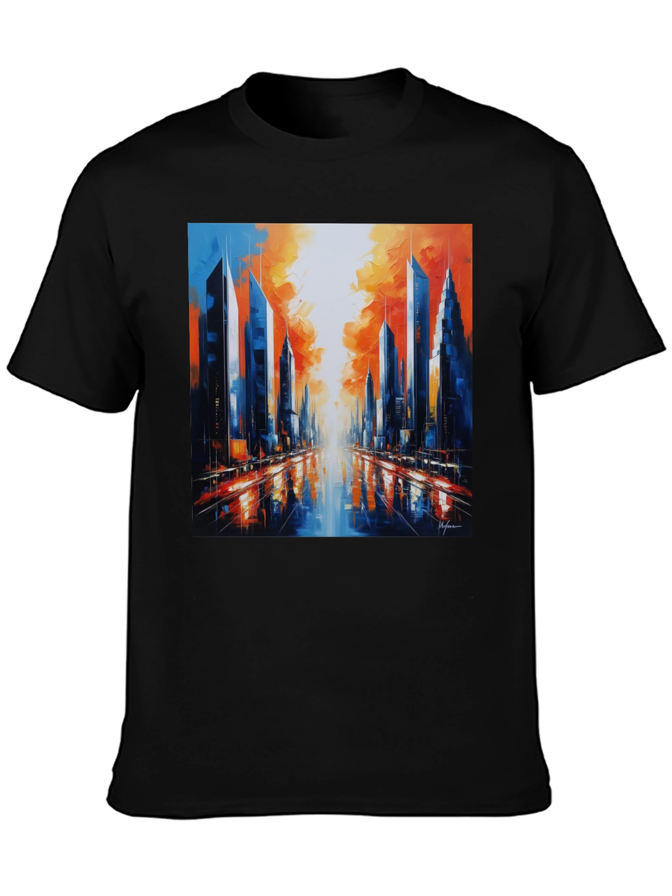Black Urban Cityscape Graphic Tee view 3