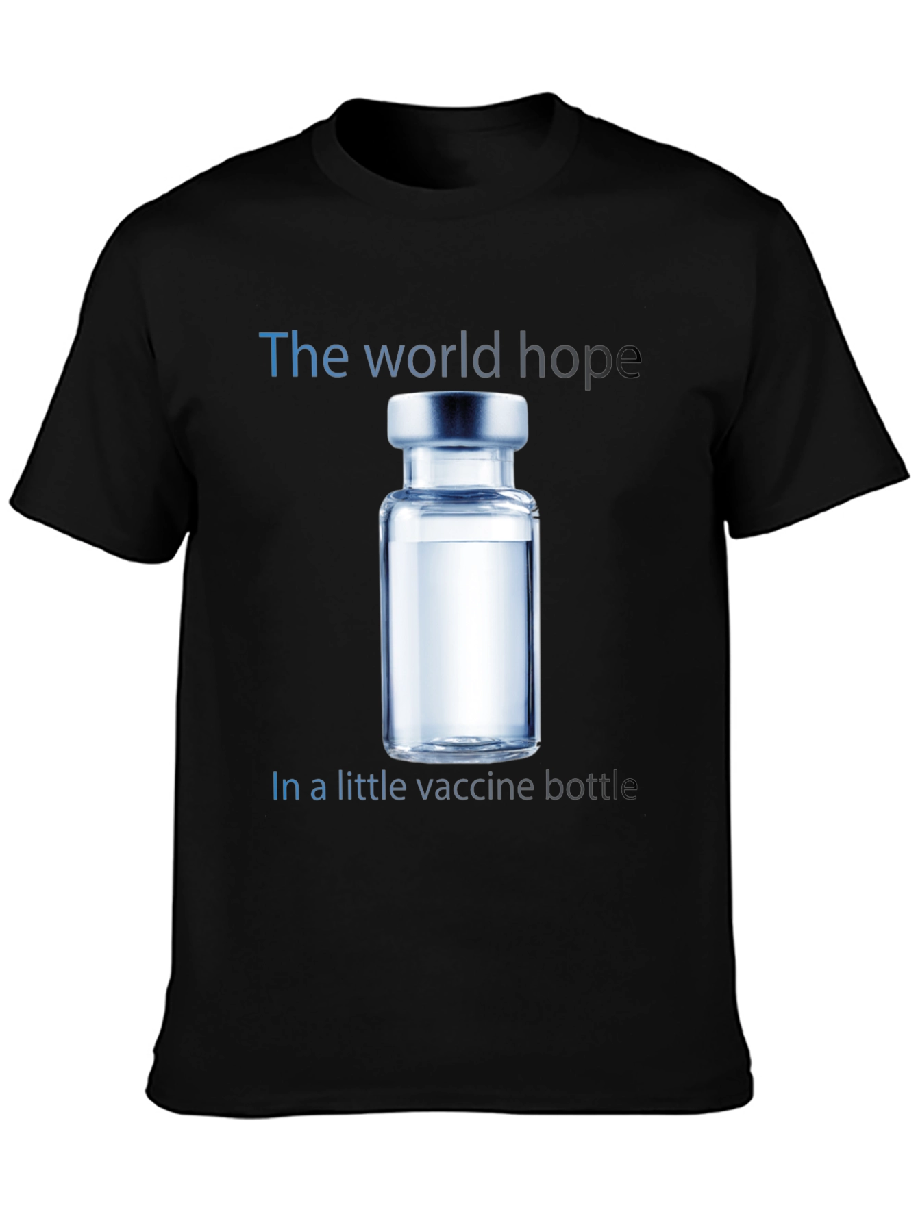 Black World Hope Vaccine T-Shirt - Unisex Cotton Tee view 3