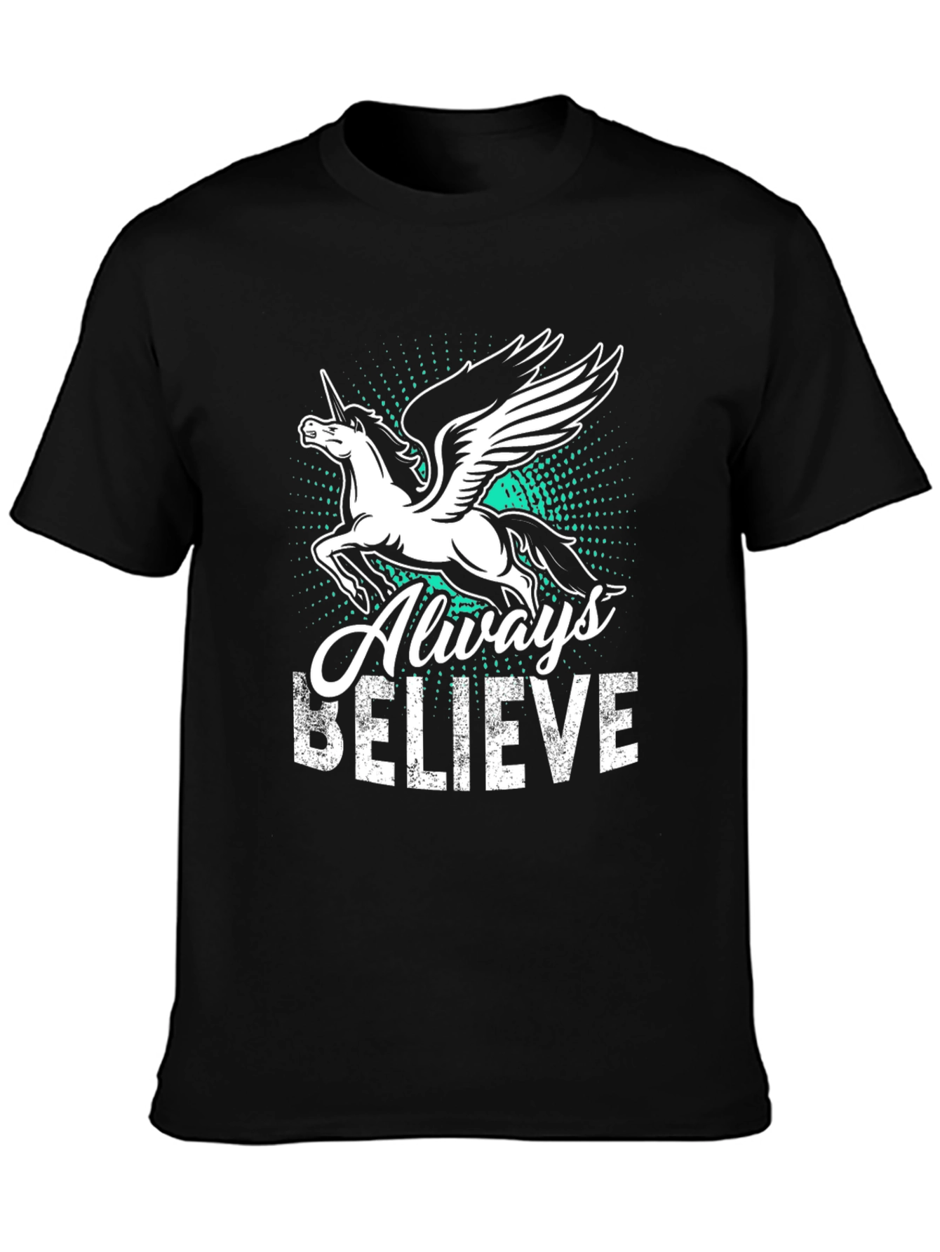 Black Always Believe Unicorn Graphic Tee - Black view 3