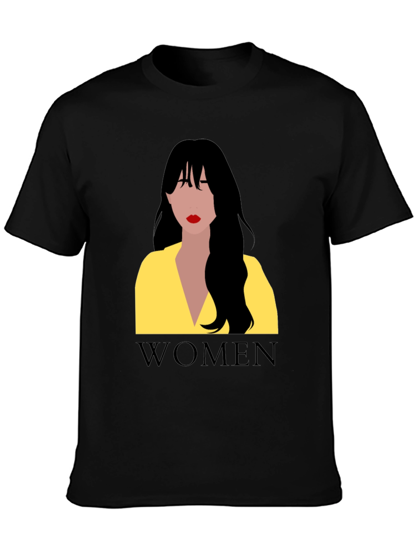 Women Graphic Tee - Black Cotton T-Shirt - 3