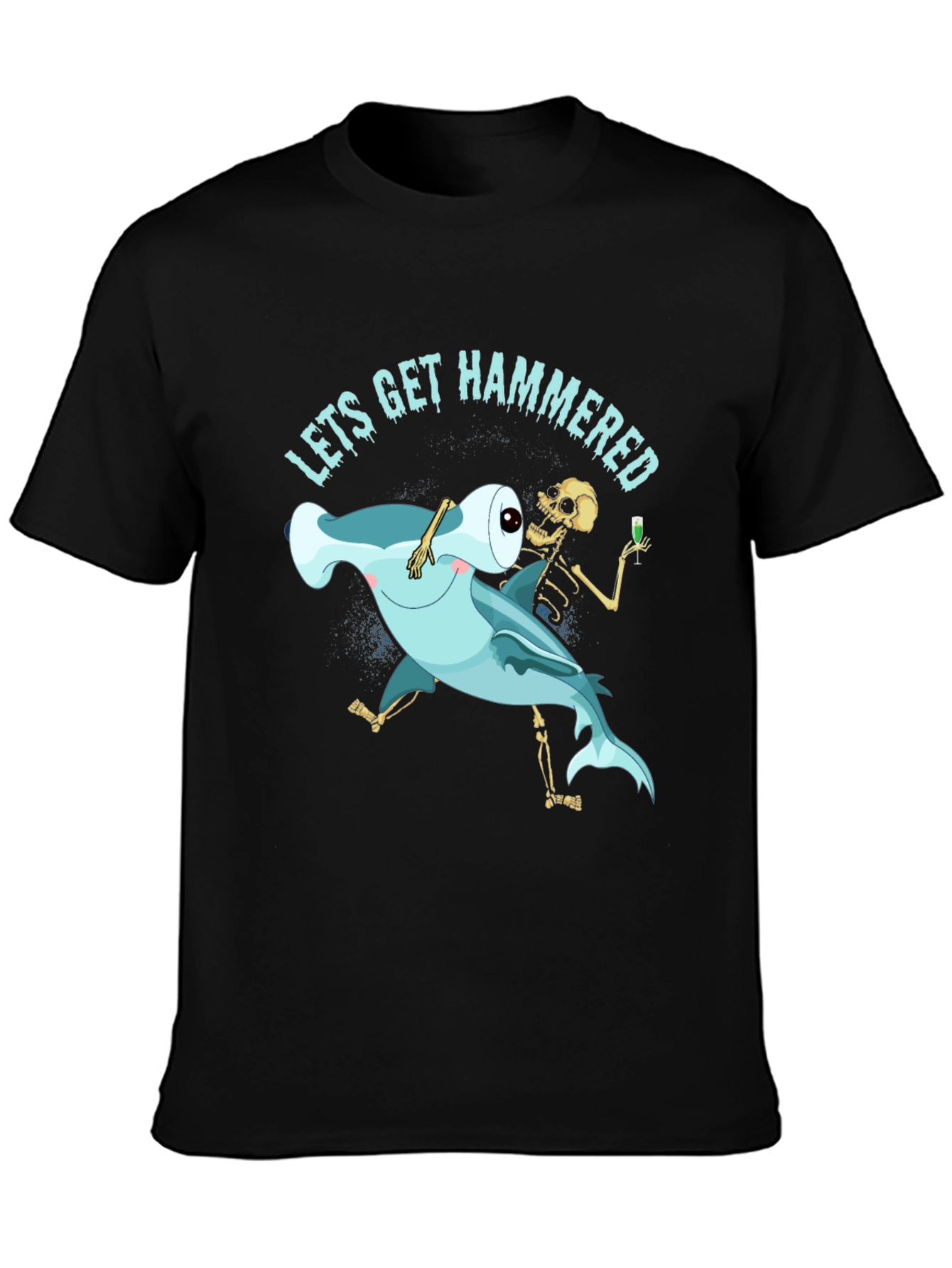 Black Lets Get Hammered Graphic Tee view 3
