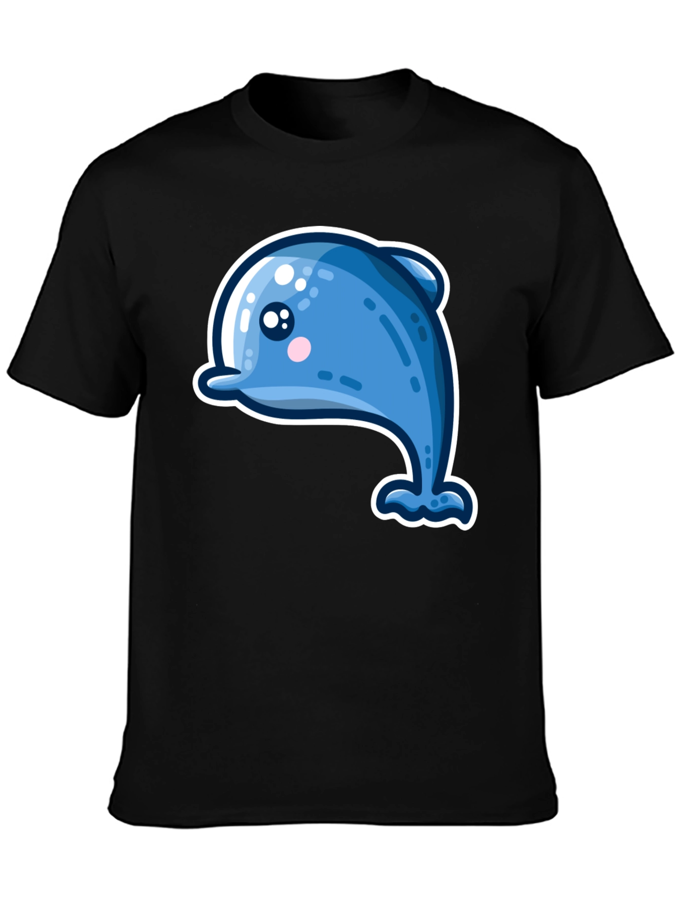 Cute Dolphin Graphic Tee - Black - 3