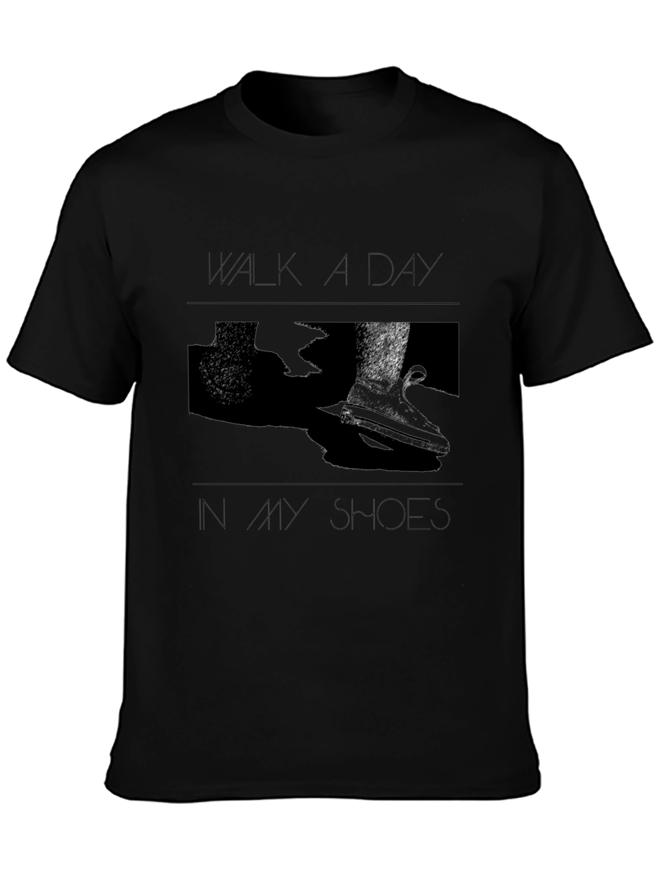 Black Walk A Day In My Shoes Graphic Tee view 3