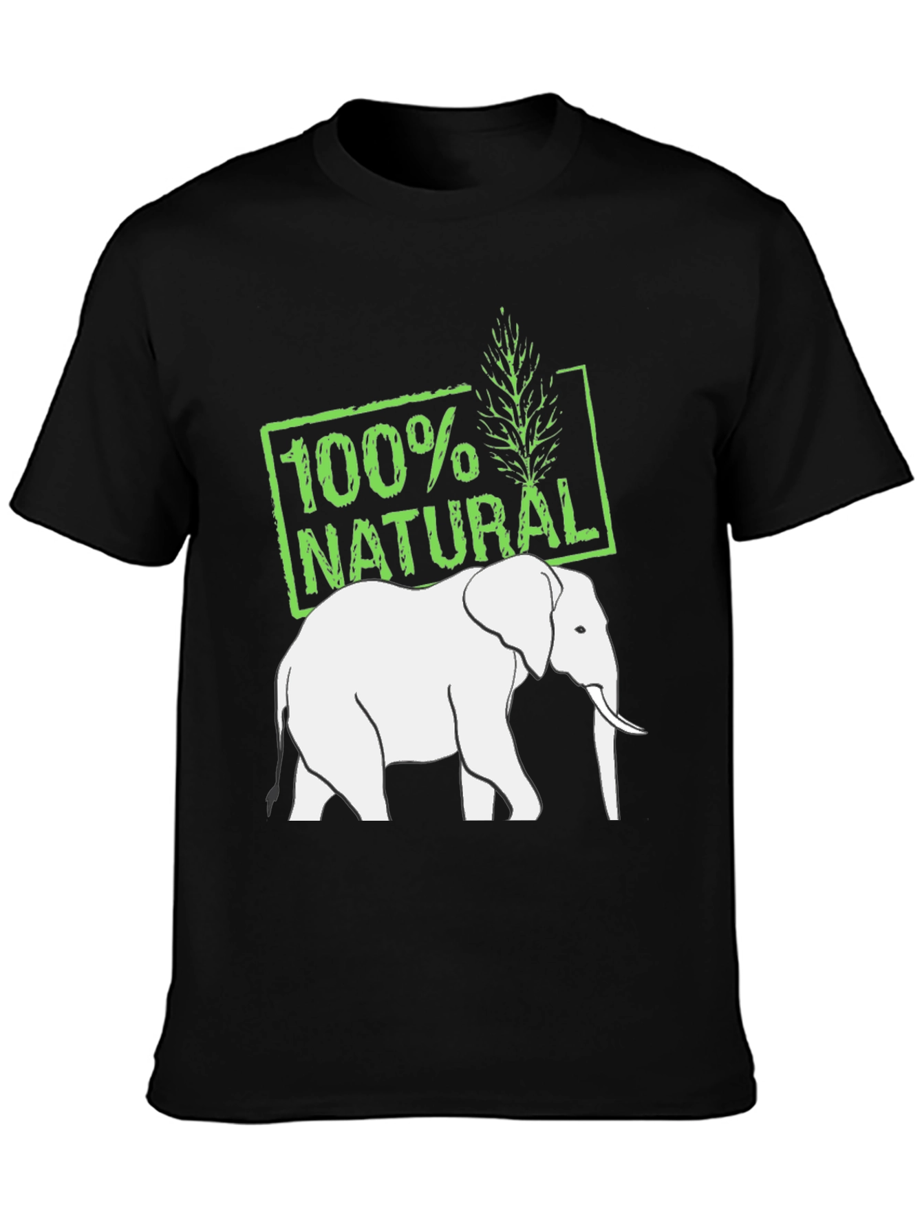 Black 100% Natural Elephant T-Shirt view 3
