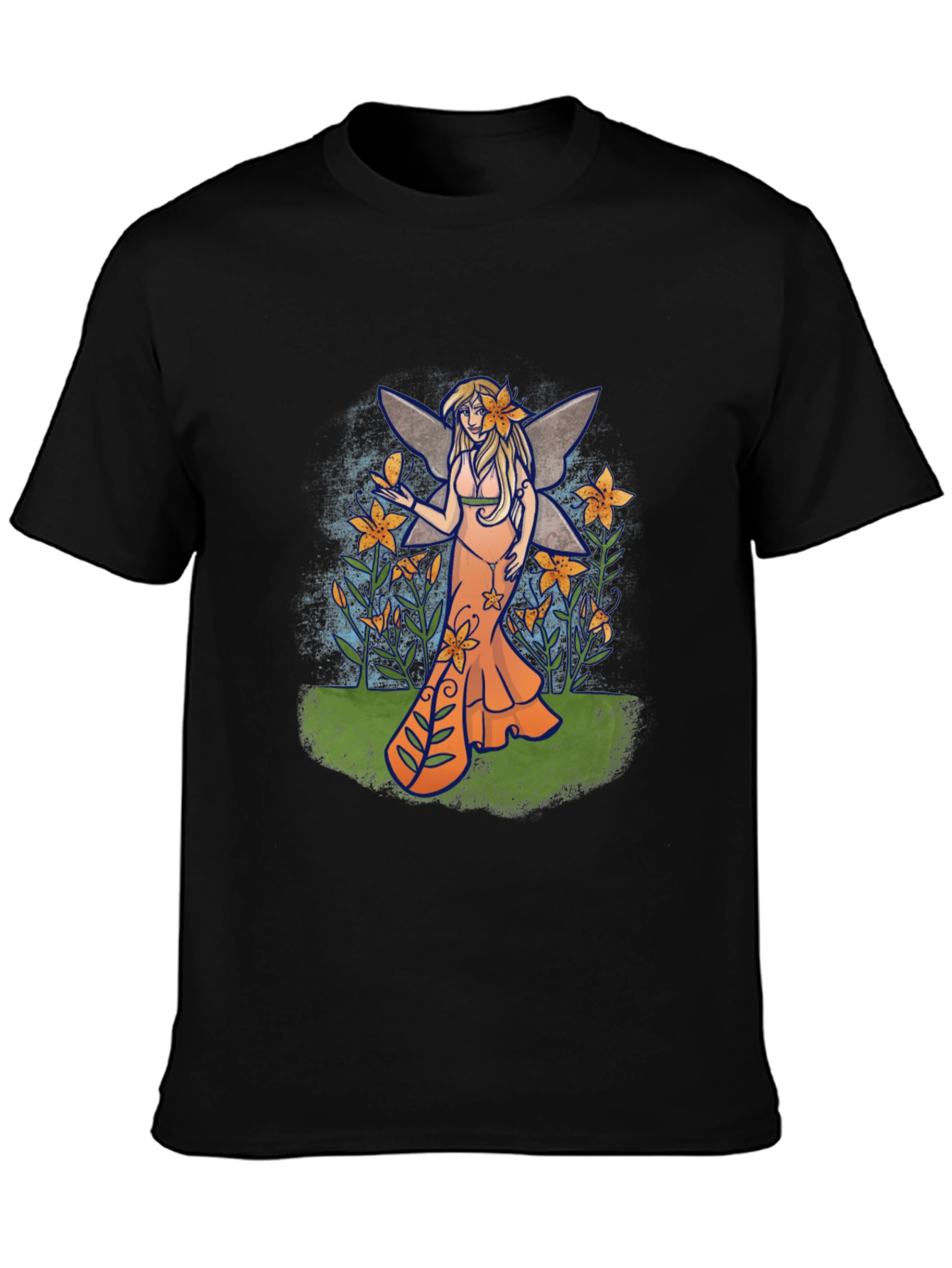 Black Fairy Graphic T-Shirt - Unique Fantasy Tee view 3