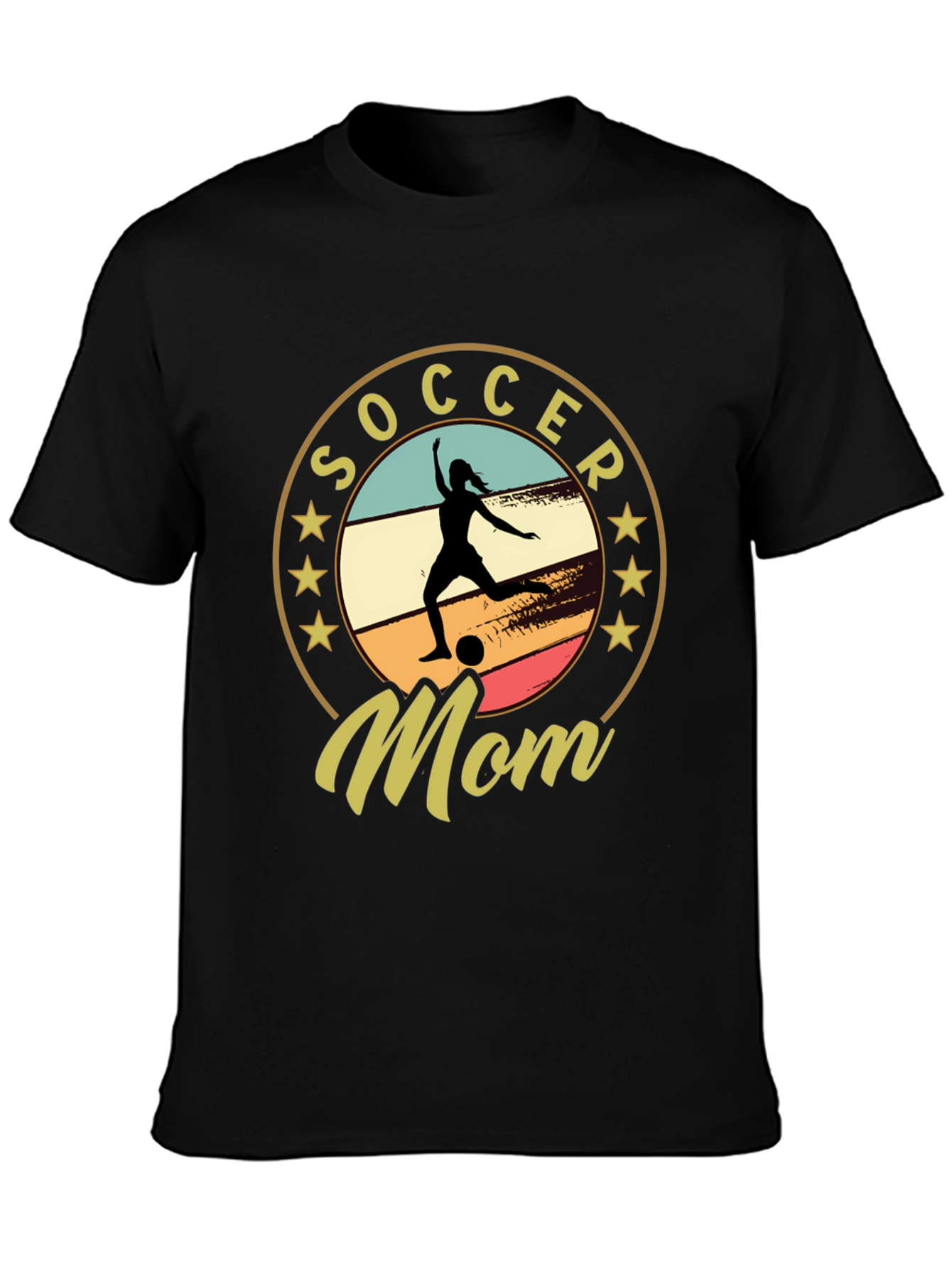 Black Soccer Mom T-Shirt - Sports Apparel view 3