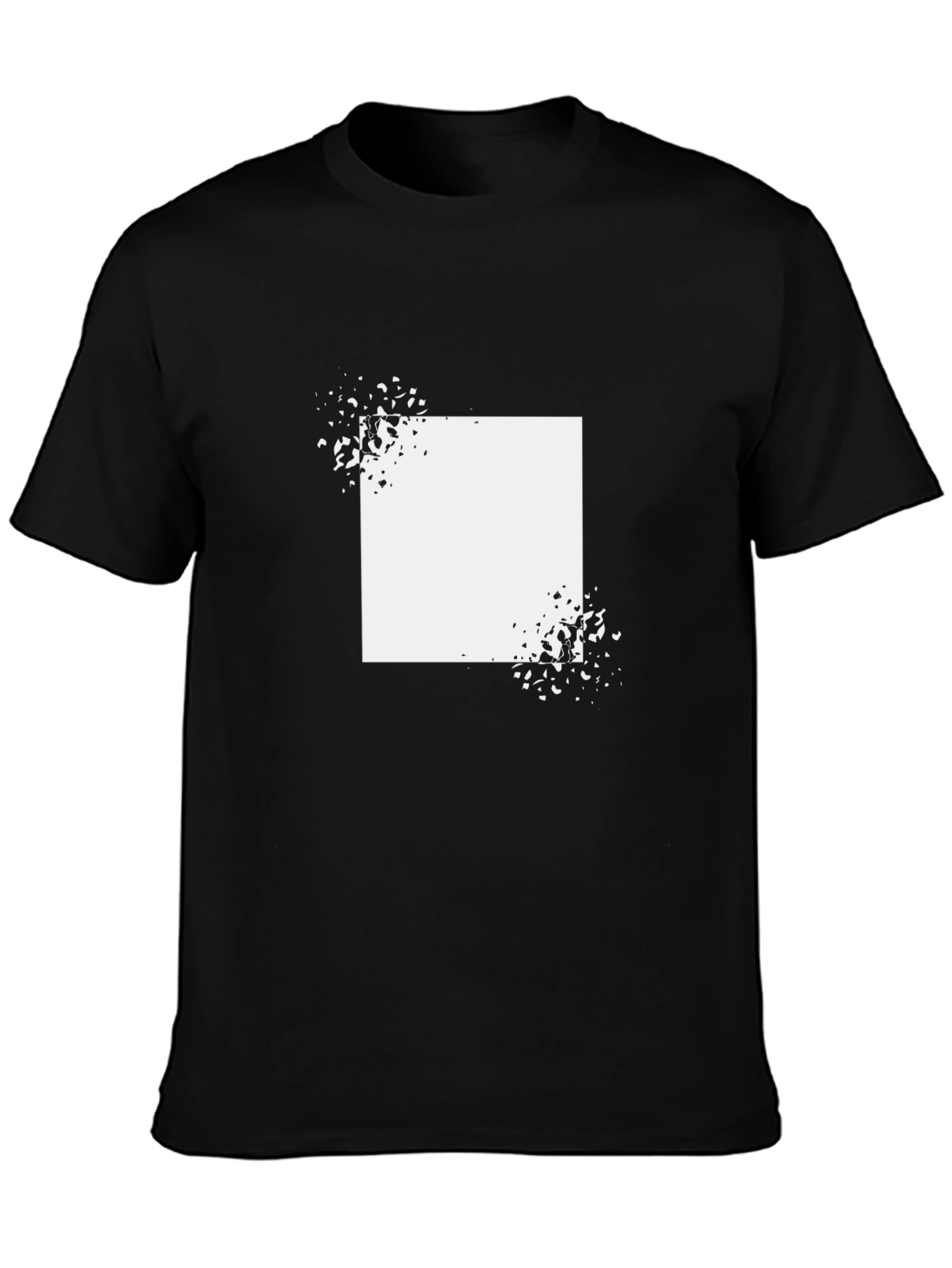 Black Abstract Square Graphic T-Shirt - Black view 3