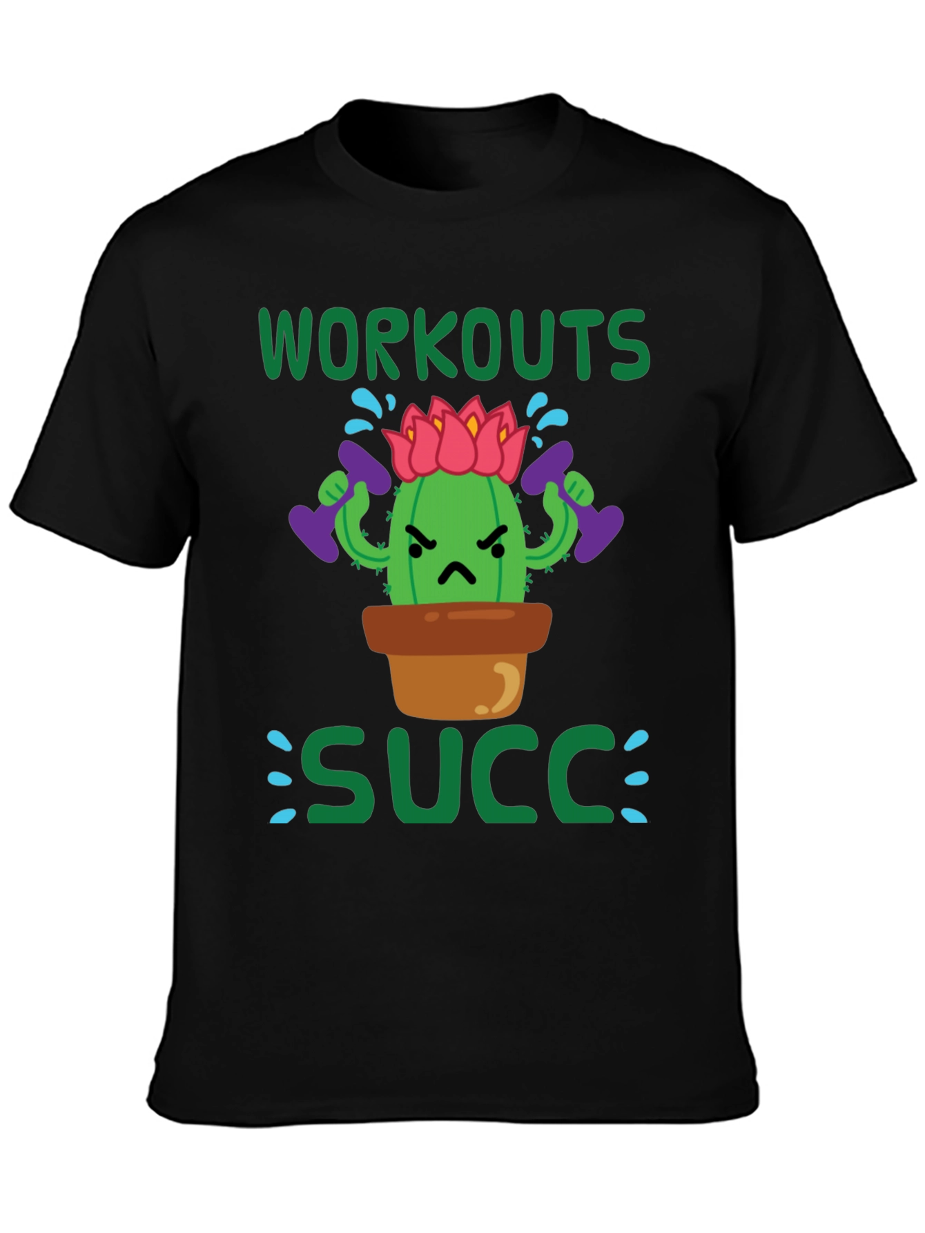 Black Workouts Succ T-Shirt - Gym Humor view 3