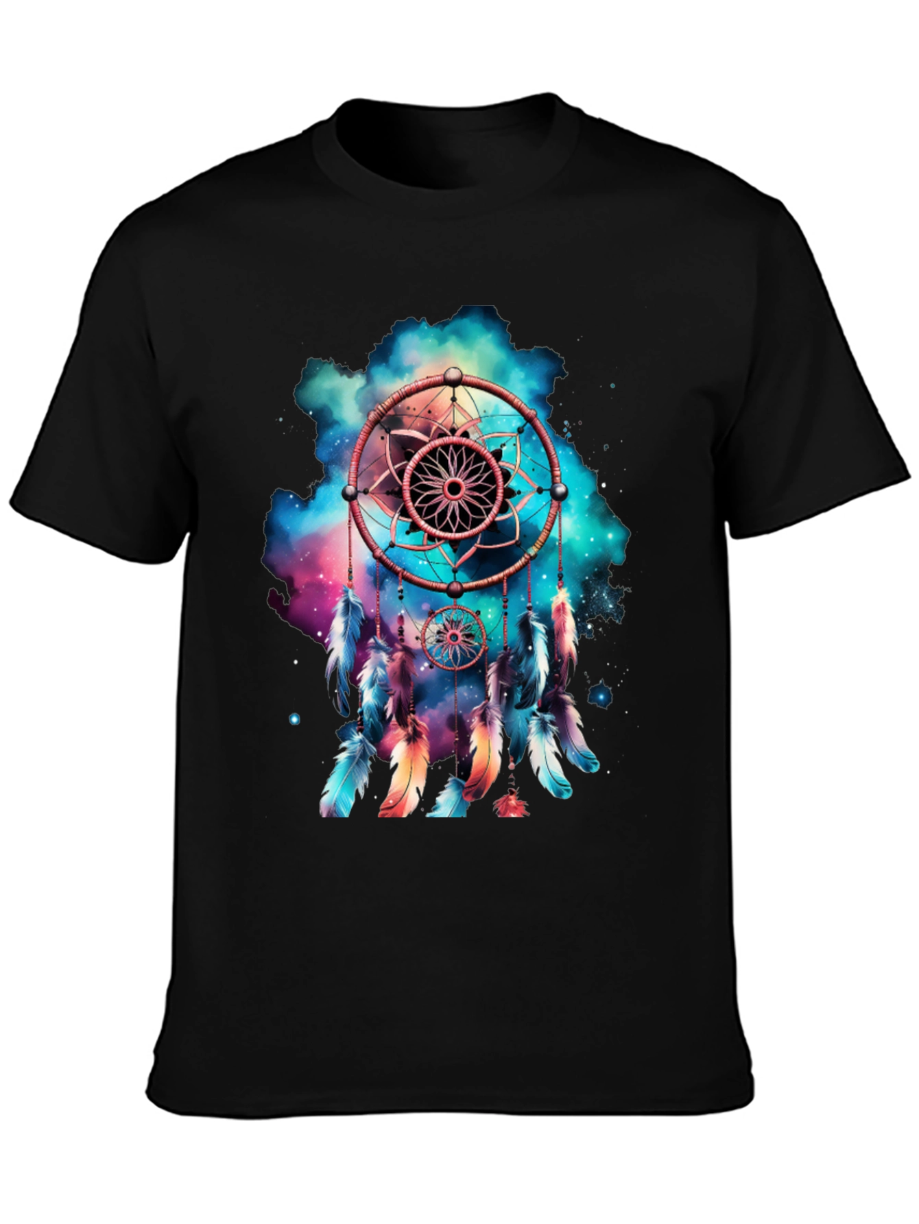 Black Dreamcatcher Graphic Print Men's T-Shirt view 3