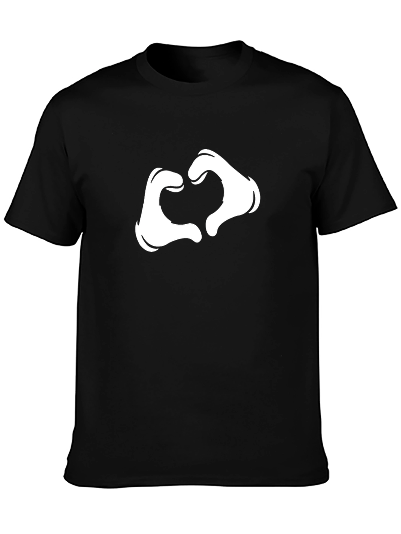 Black Heart Hands Graphic Tee - Modern Black T-Shirt view 3