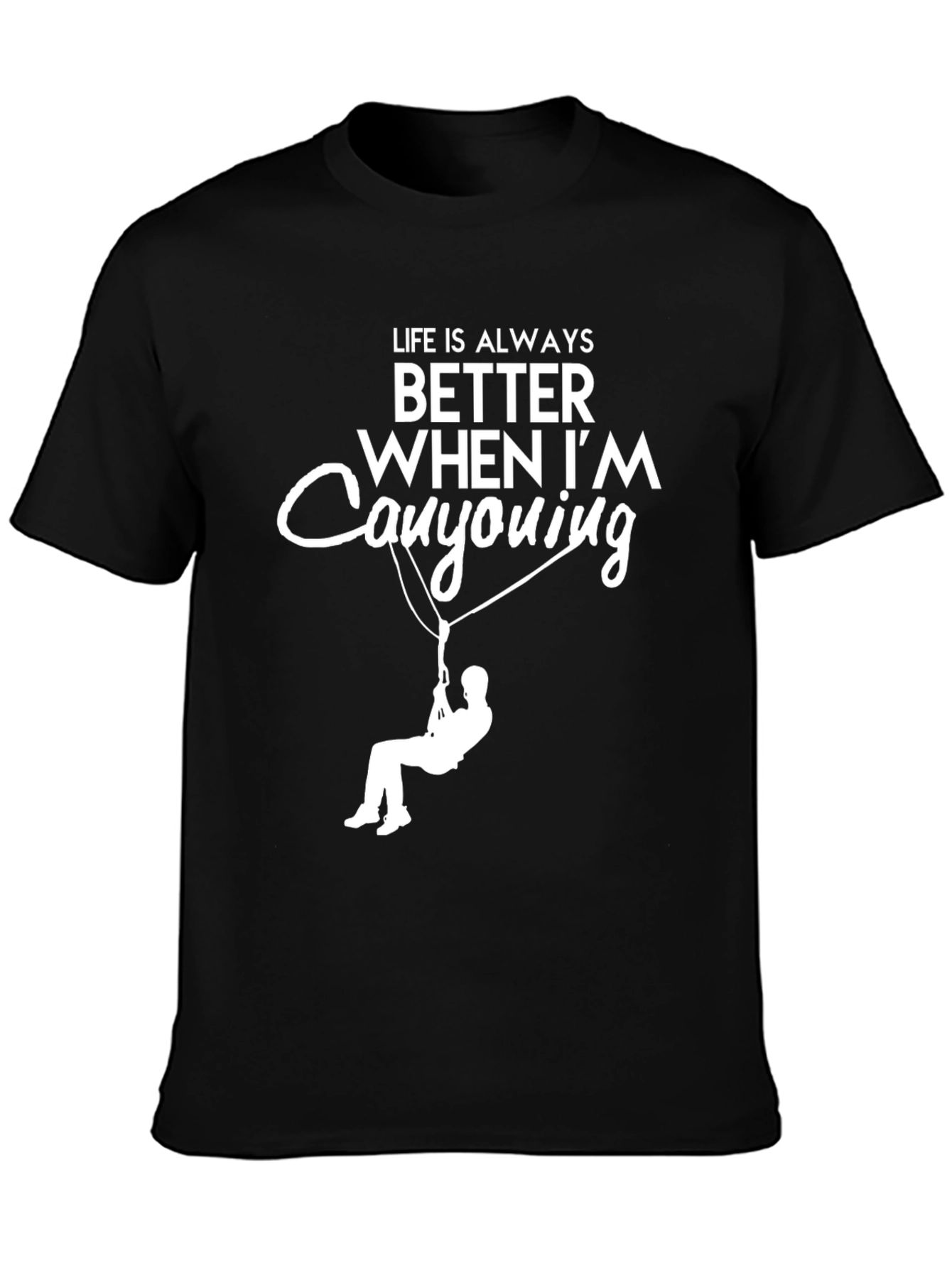 Black Canyoning T-Shirt - Life is Always Better view 3