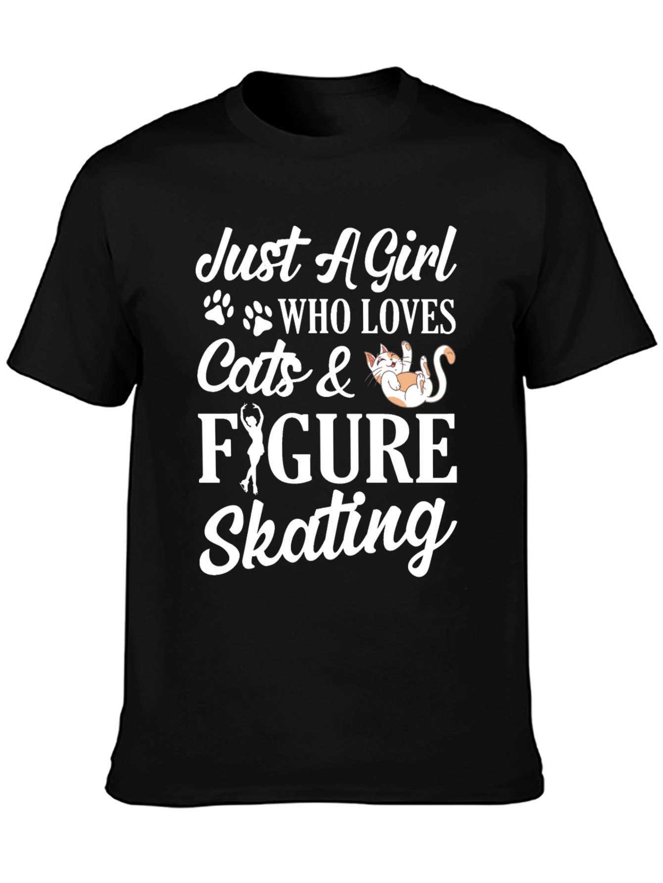 Black Cats & Figure Skating Graphic Tee view 3