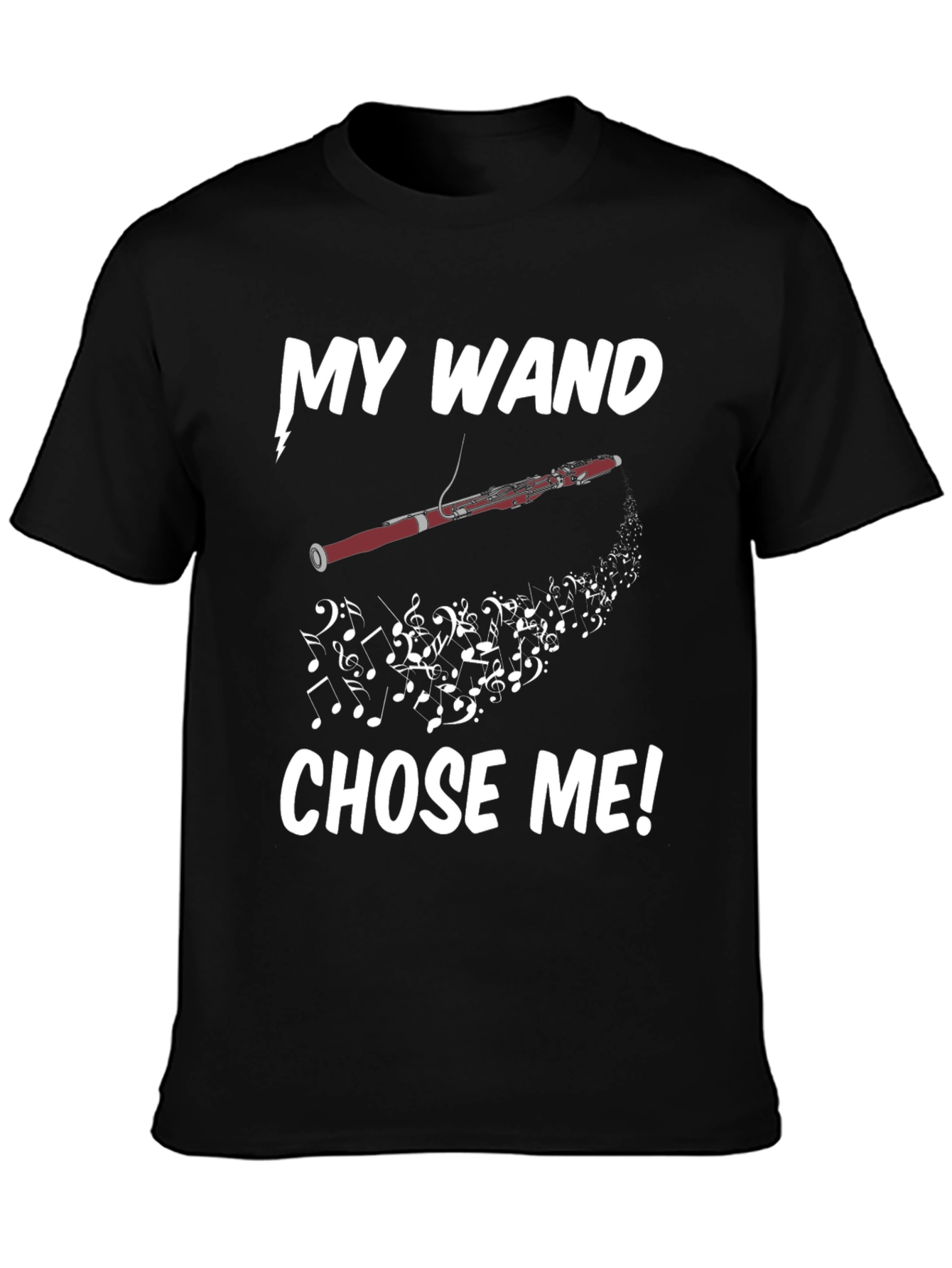 Black My Wand Chose Me Bassoon T-Shirt view 3