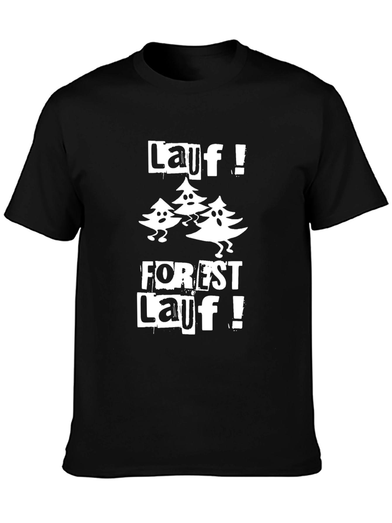 Black Forest Lauf T-Shirt - Running Tree Graphic Tee view 3