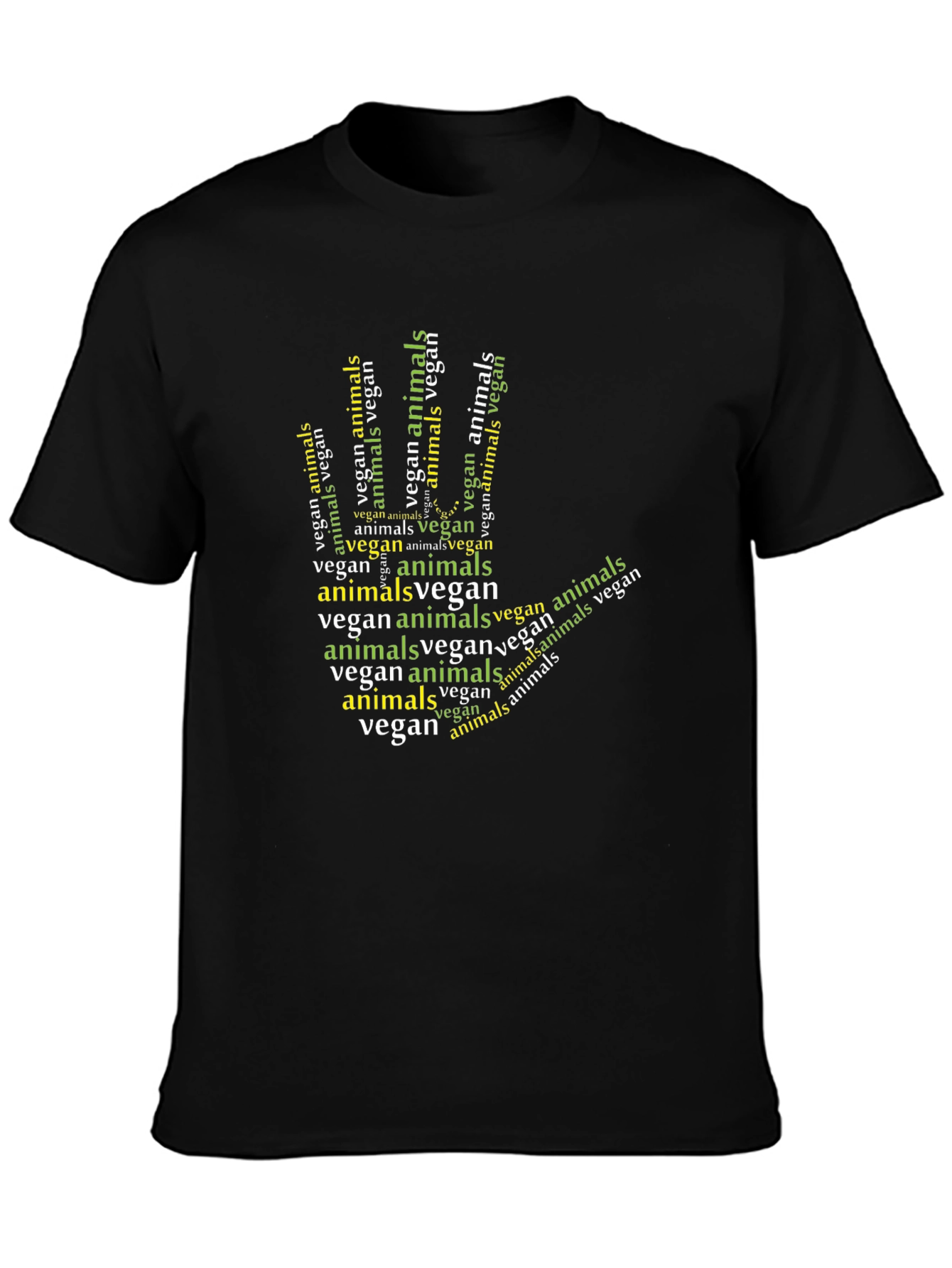 Vegan Animals Hand Graphic T-Shirt - 3