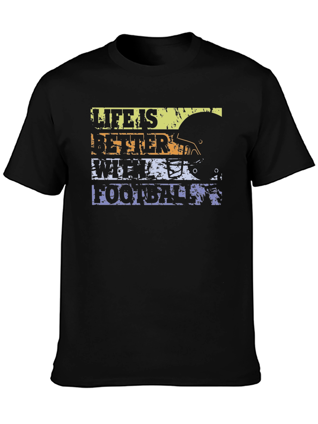 Black Football Life T-Shirt view 3