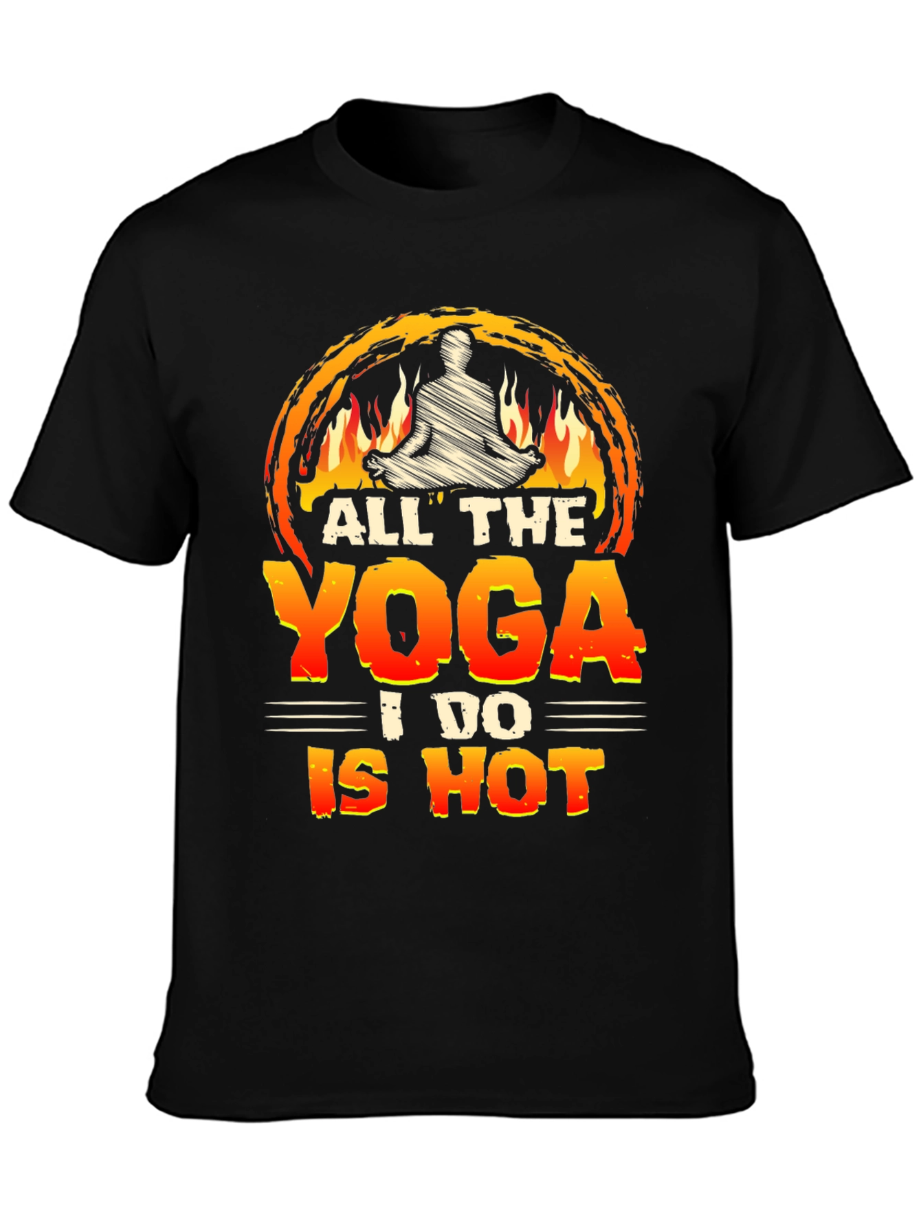 Black Hot Yoga Graphic Tee - Comfortable Unisex Fit view 3