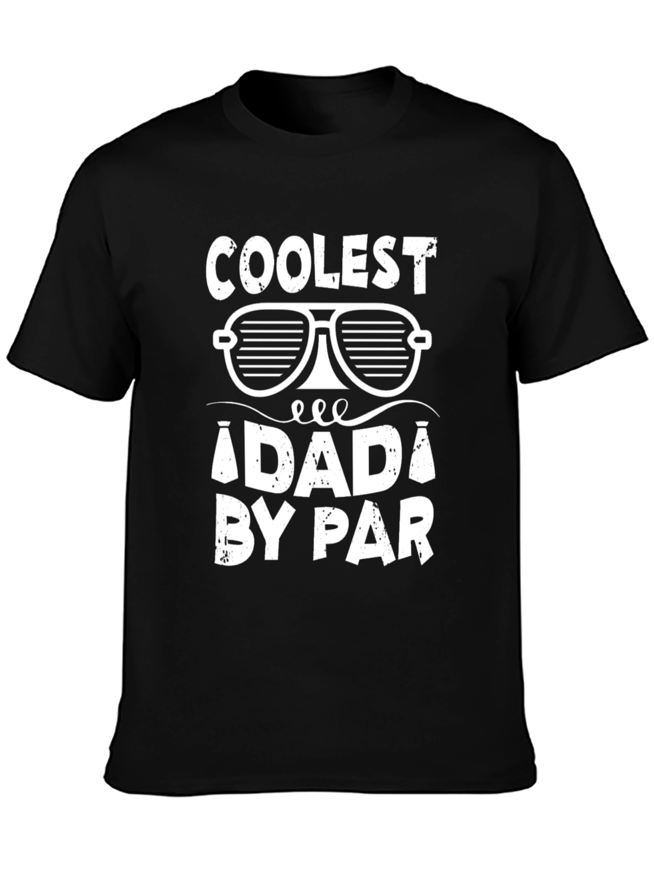 Black Coolest Daddy By Par Black T-Shirt view 3