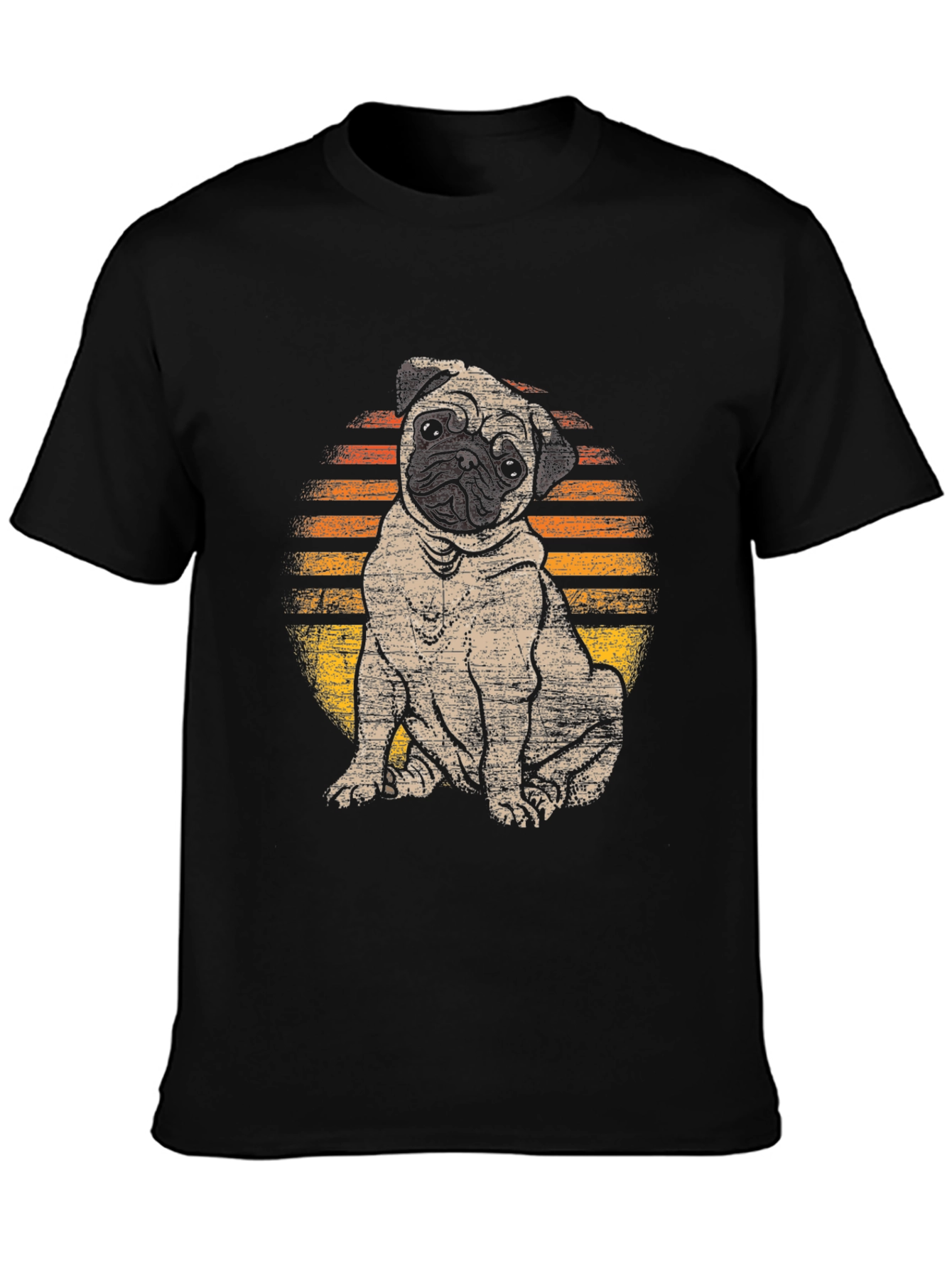 Black Pug Sunset T-Shirt - Cute Dog Graphic Tee view 3
