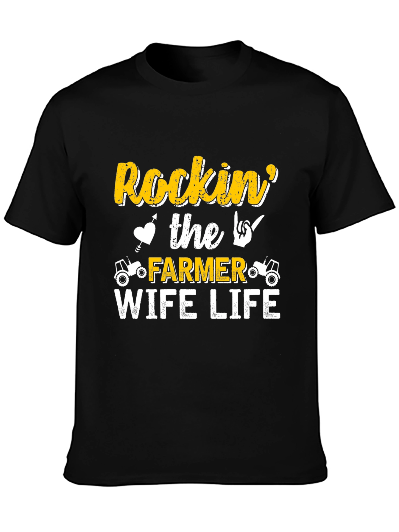 Rockin' Farmer Wife Life Black T-Shirt - 3