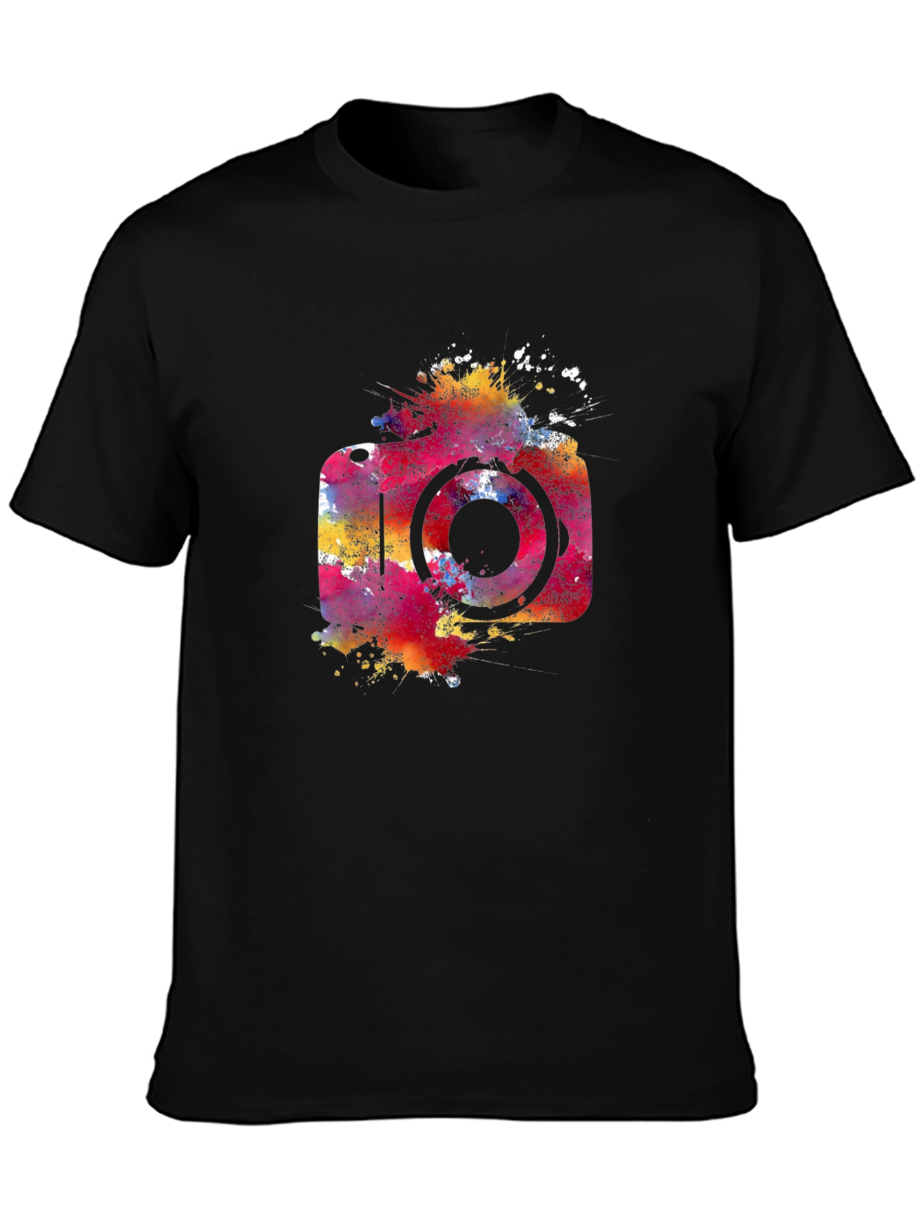 Black Vibrant Camera Graphic Tee - Black view 3