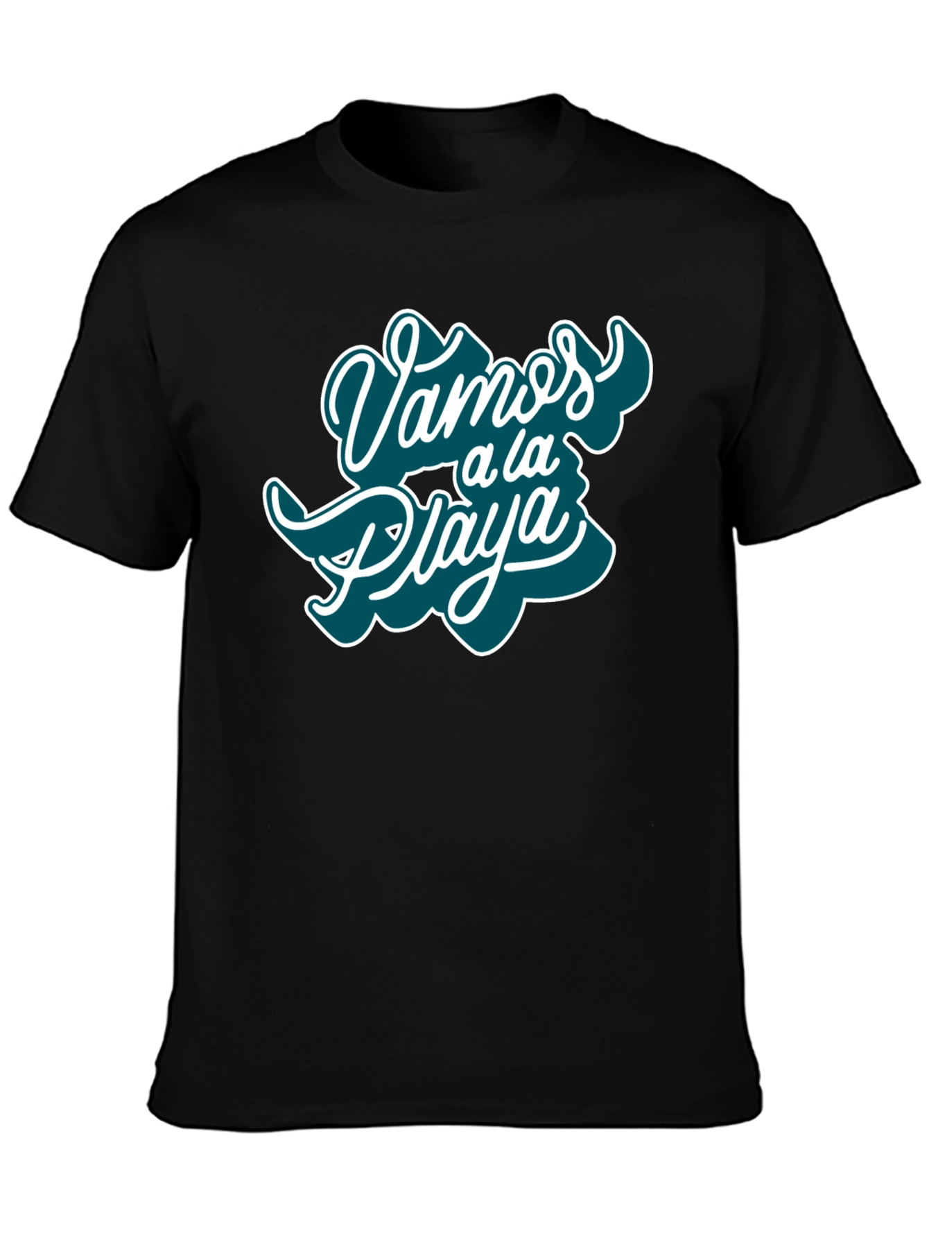 Black Vamos a la Playa T-Shirt - Stylish Vacation Tee view 3