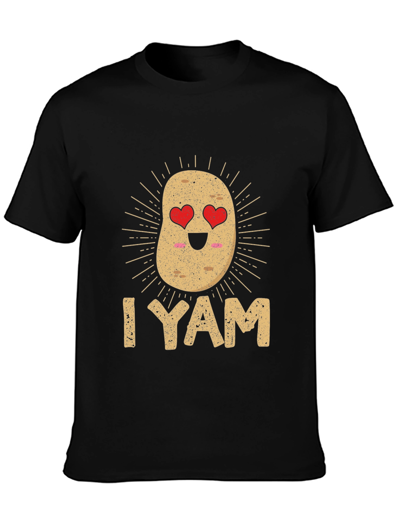 Black I Yam Cute Potato Graphic Tee - Unisex view 3
