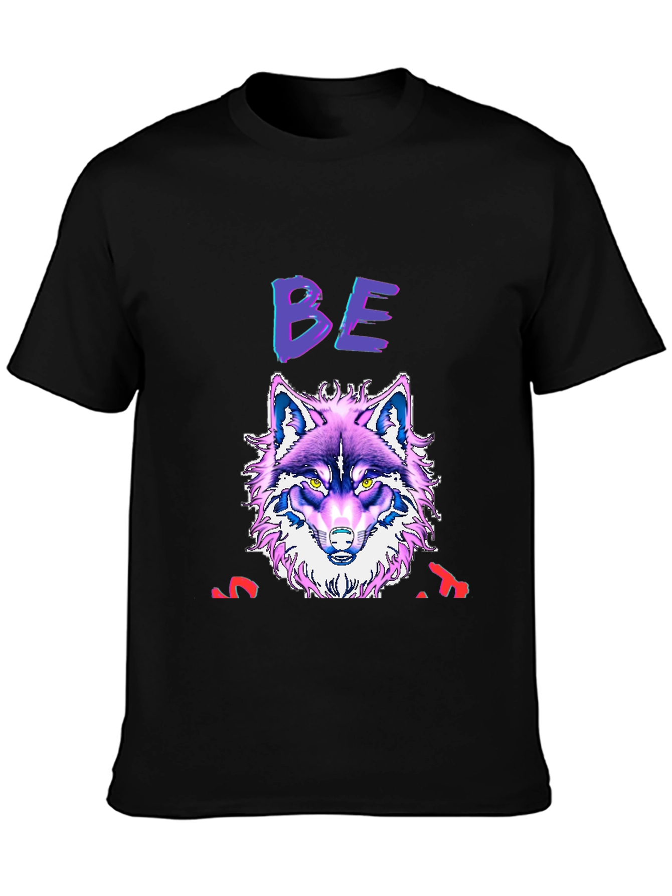 Black Wolf Graphic Print T-Shirt - Bold, Unique Design view 3