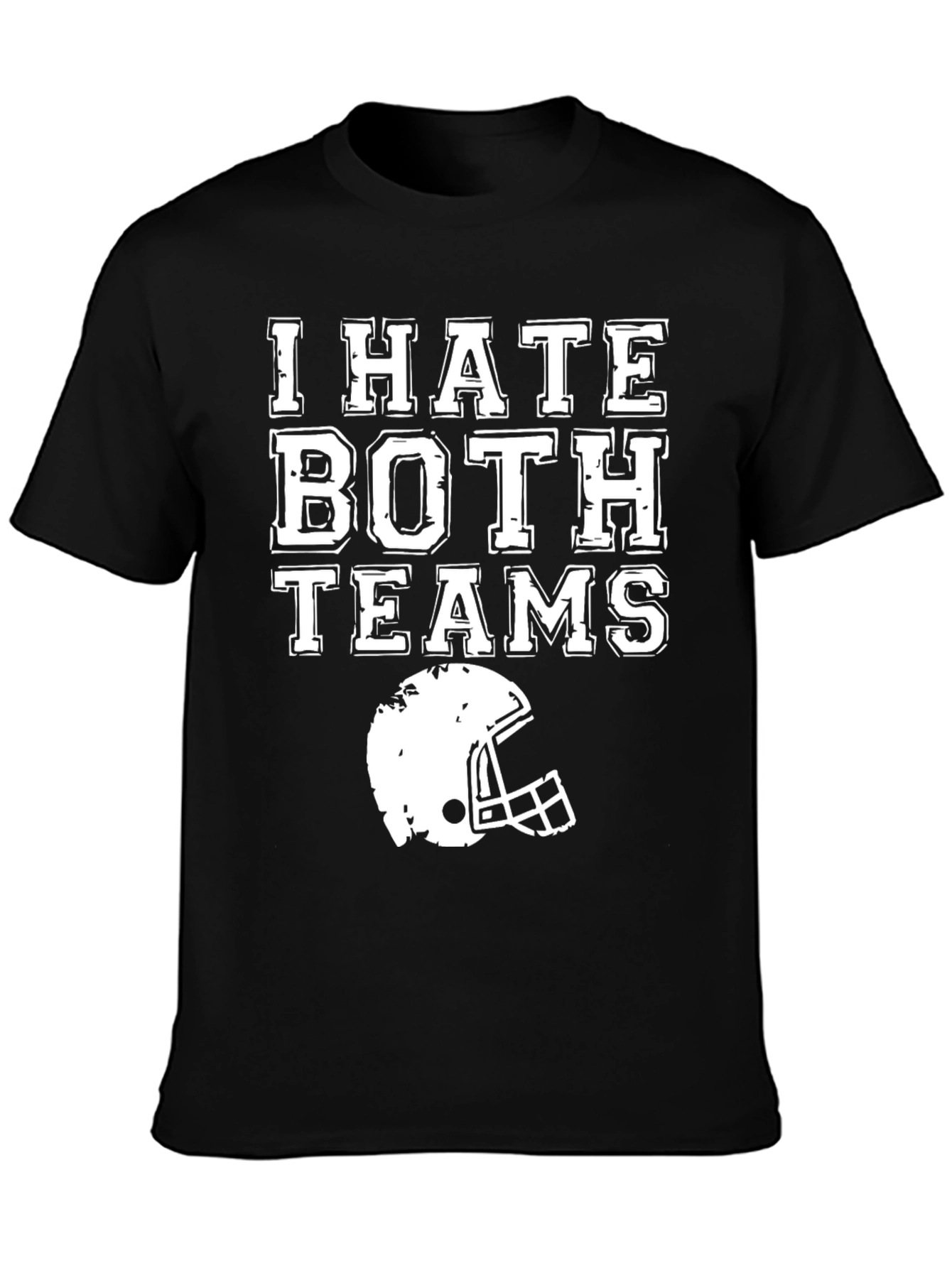 Black I Hate Both Teams Football T-Shirt view 3