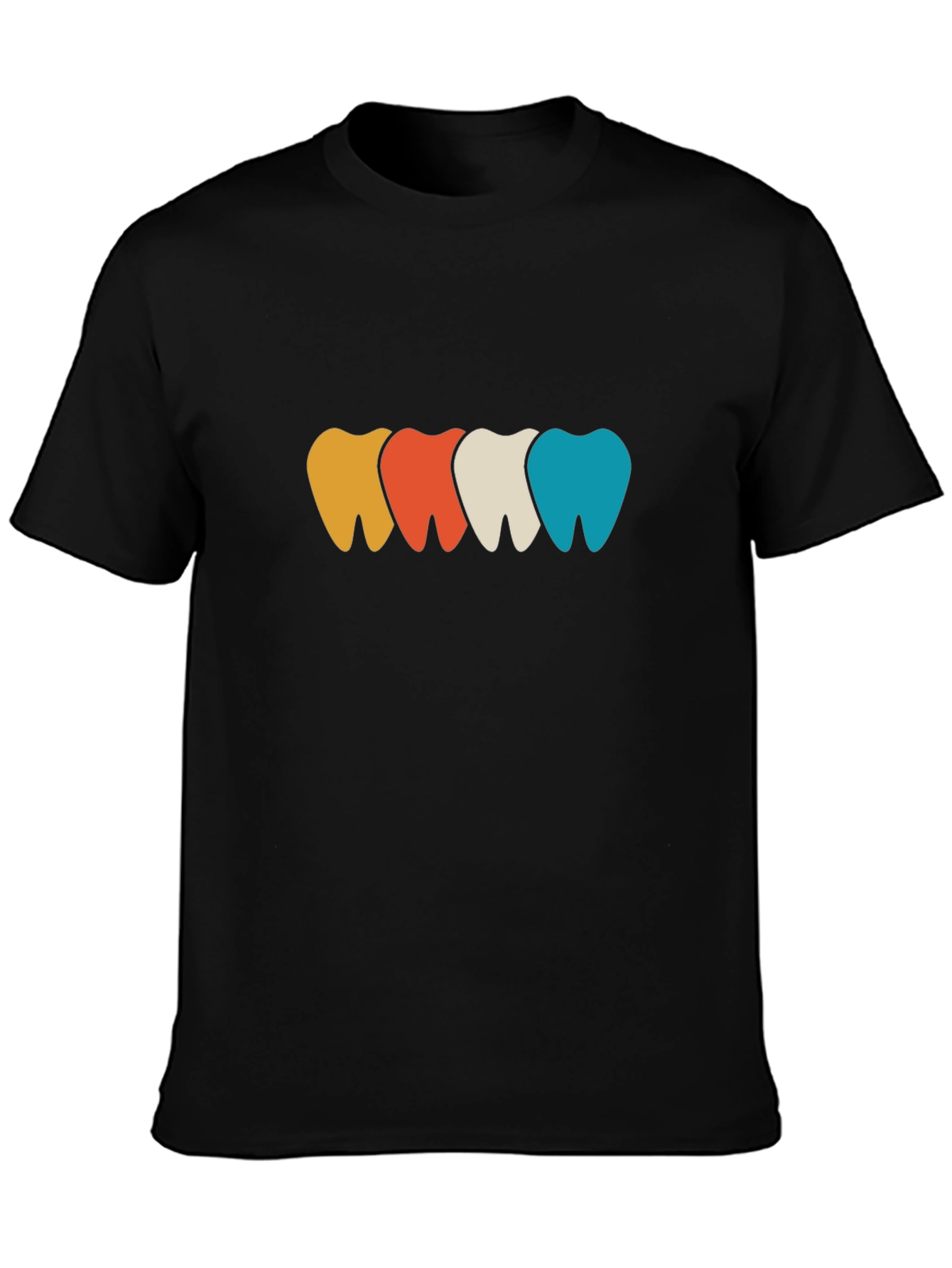 Black Colorful Teeth Graphic Tee - Dentist Fashion view 3