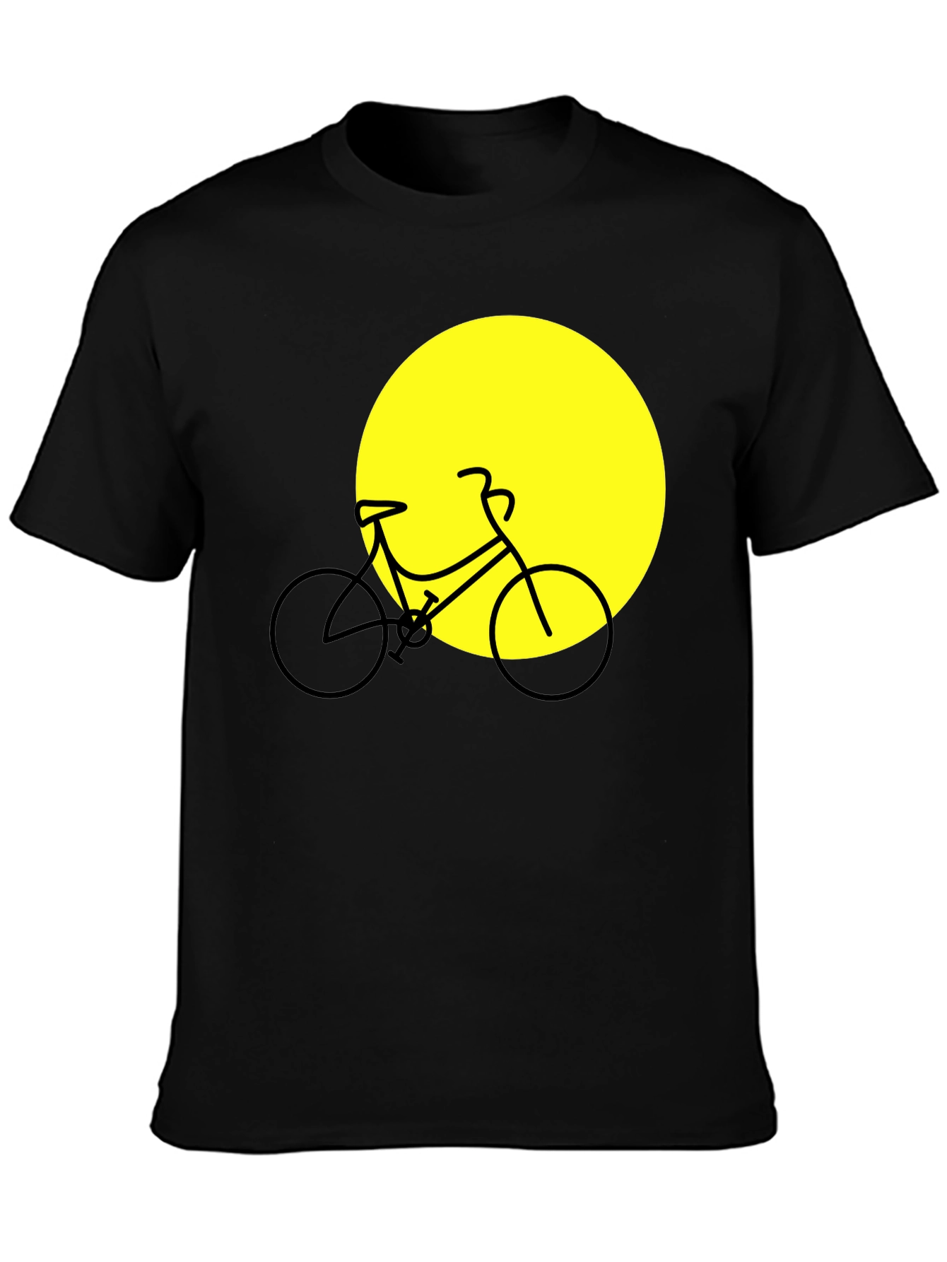 Black Bike Silhouette Graphic Tee - Black Cotton Blend view 3