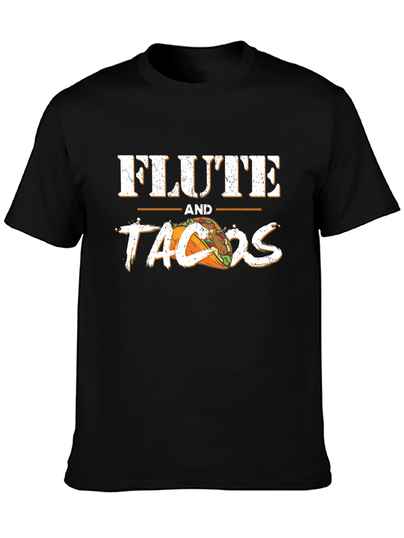 Black Flute and Tacos Black Graphic Tee view 3