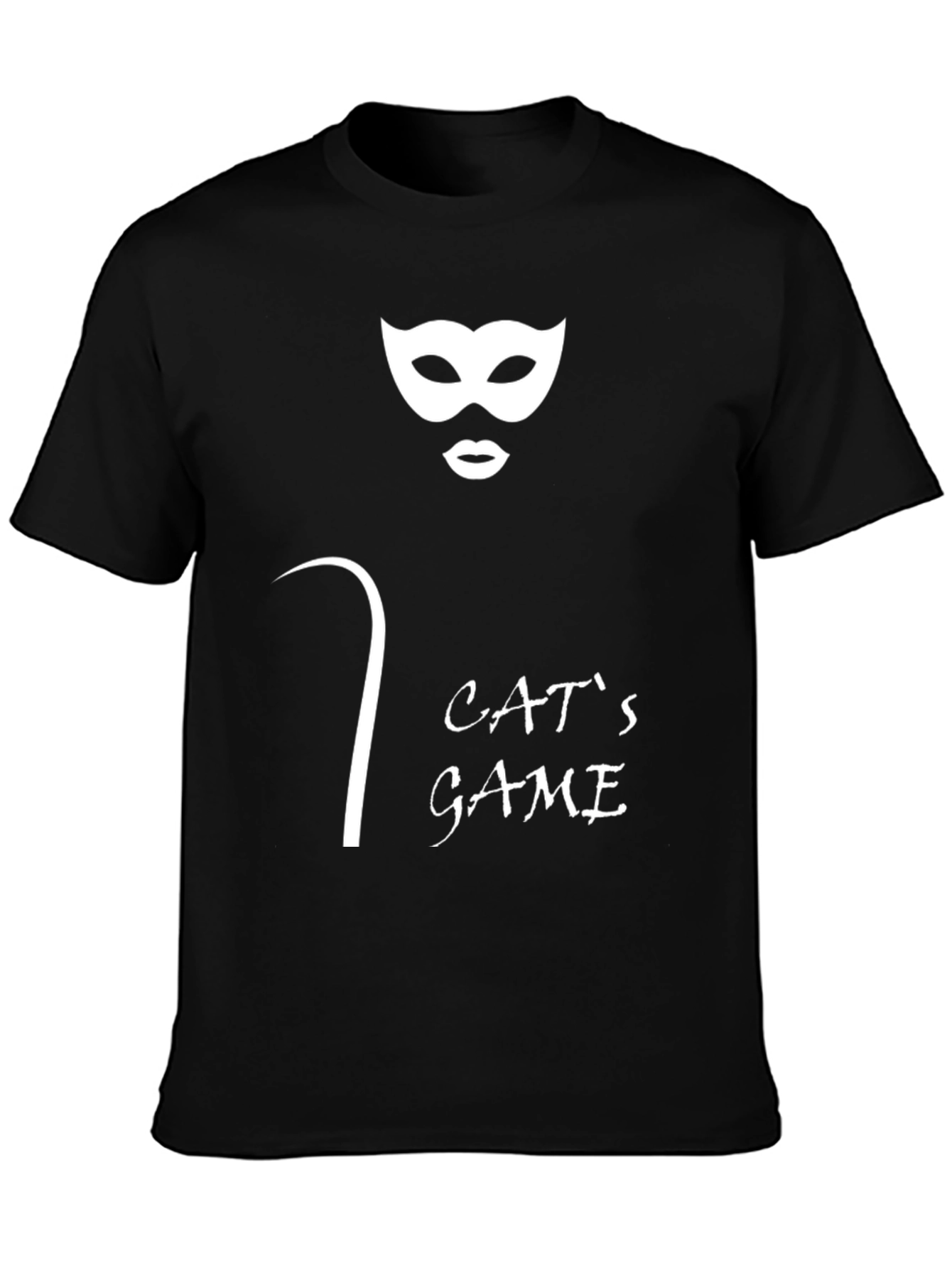 Black Cat's Game Graphic Tee - Black Unisex T-Shirt view 3