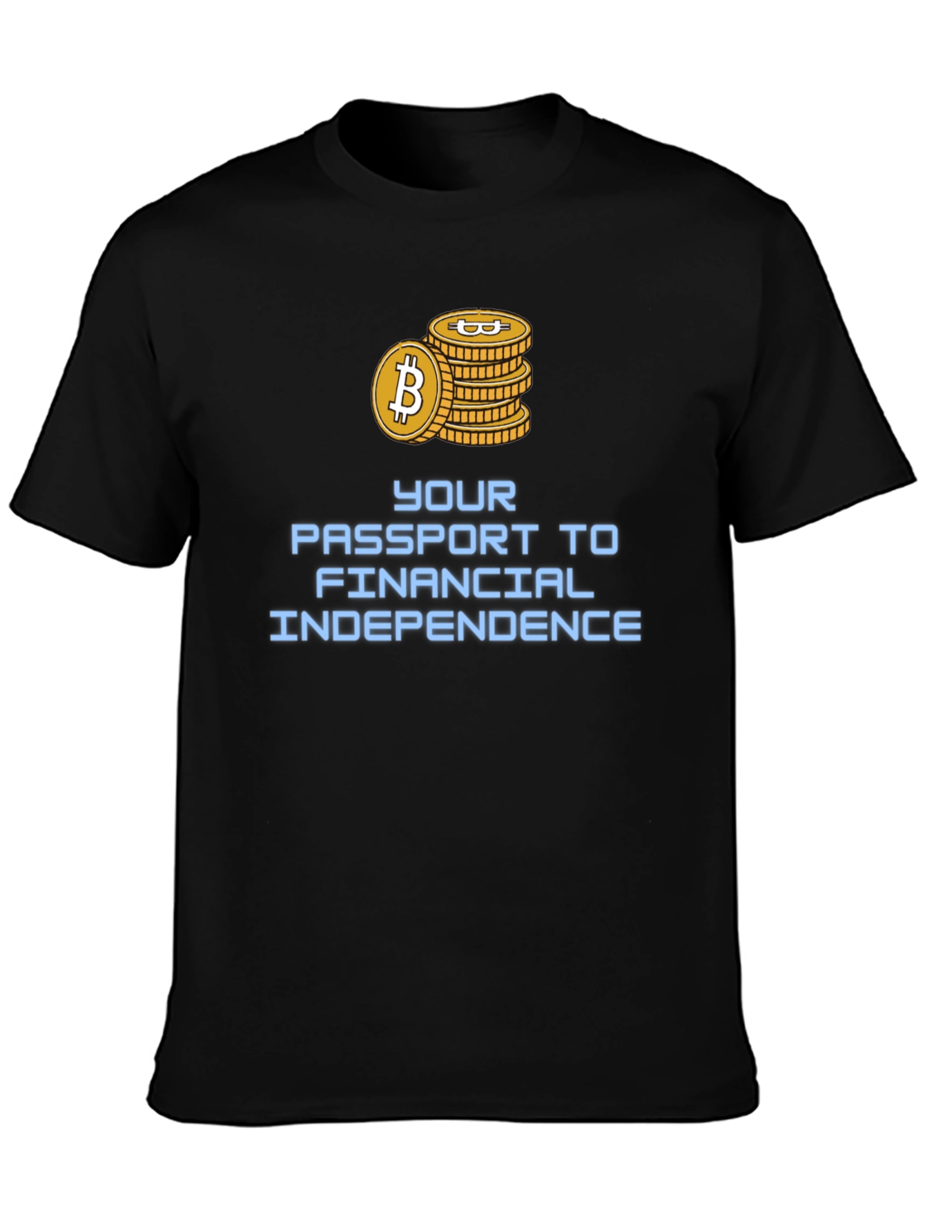 Black Bitcoin Financial Independence T-Shirt view 3