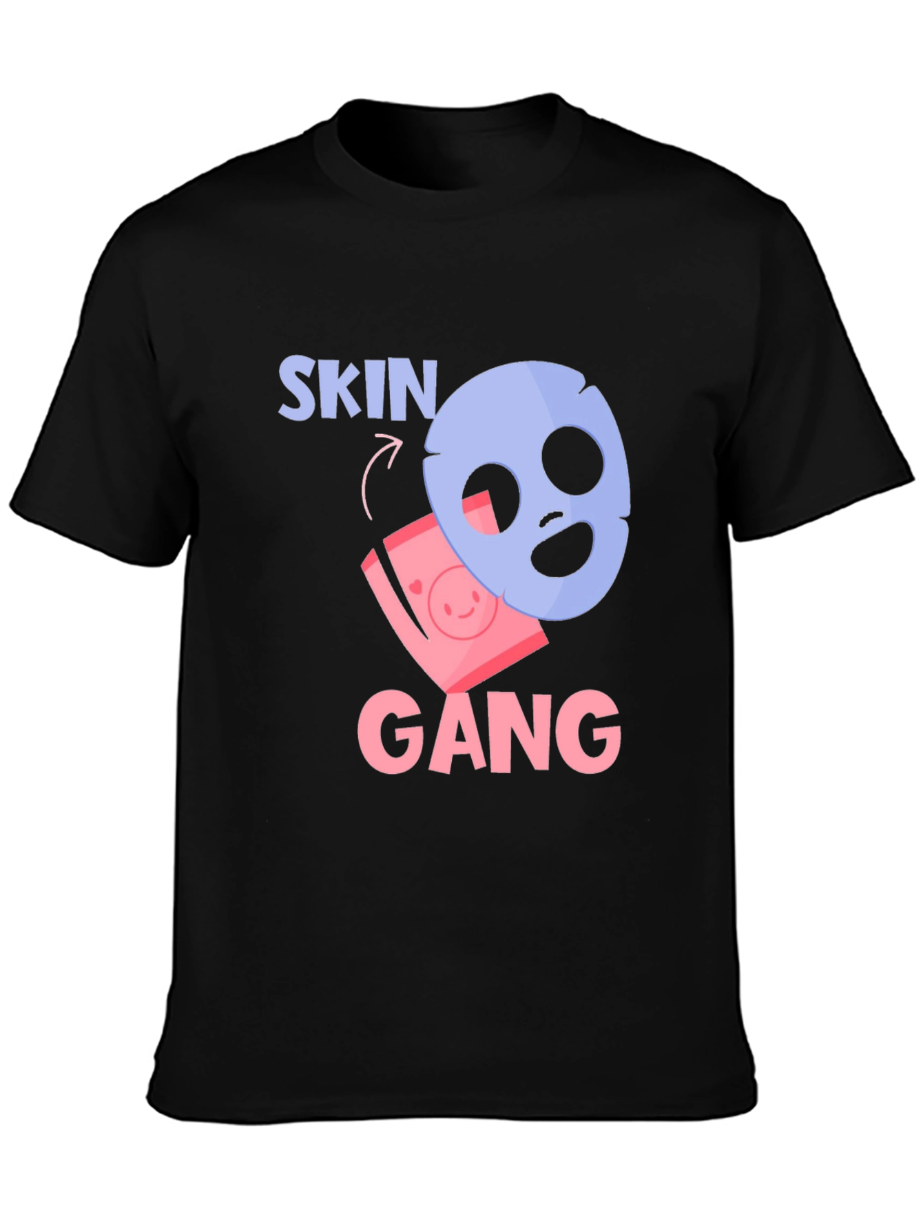 Black Skin Gang T-Shirt - Funny Beauty Mask Tee view 3